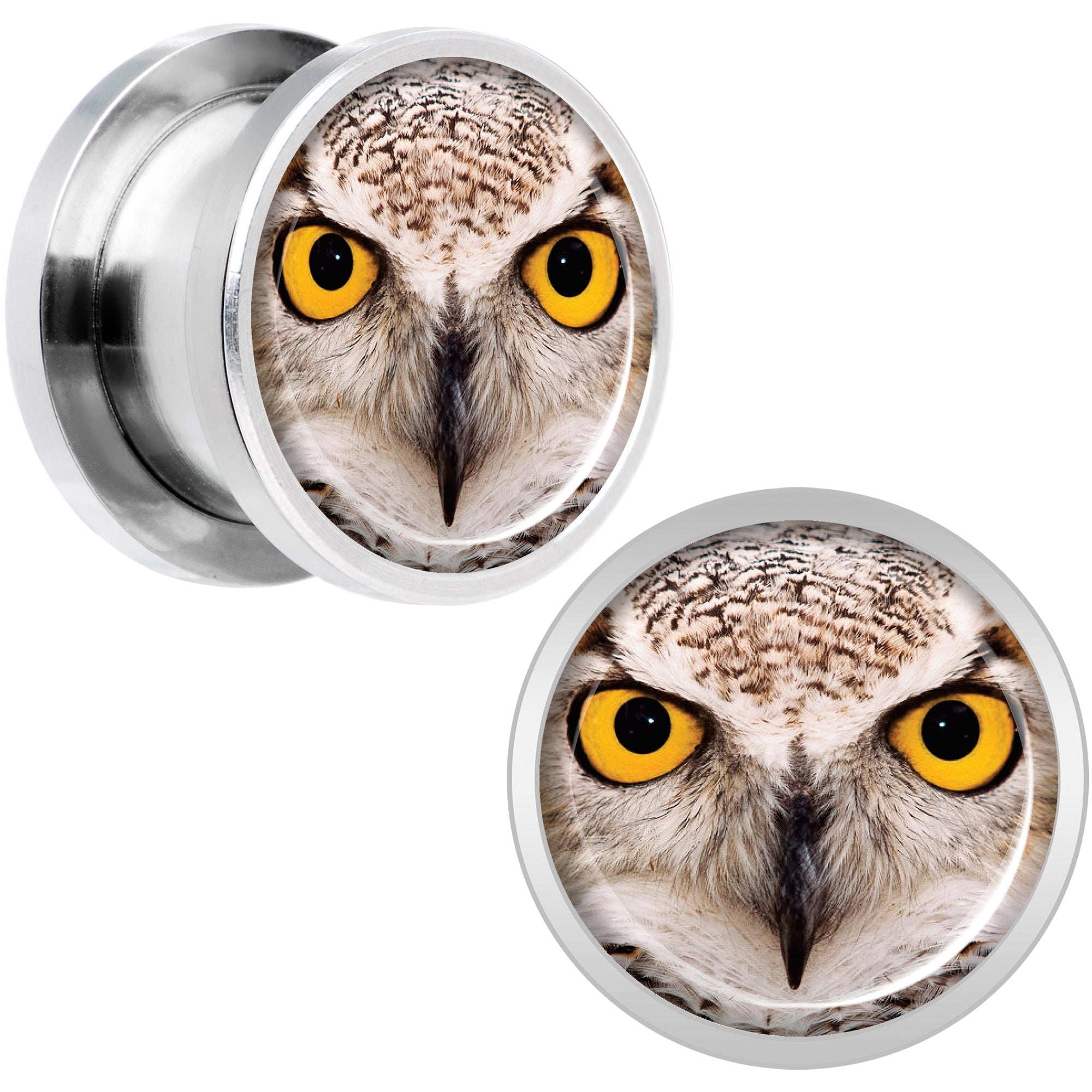 Full Color Owl Steel Screw Fit Plug Set 1/2