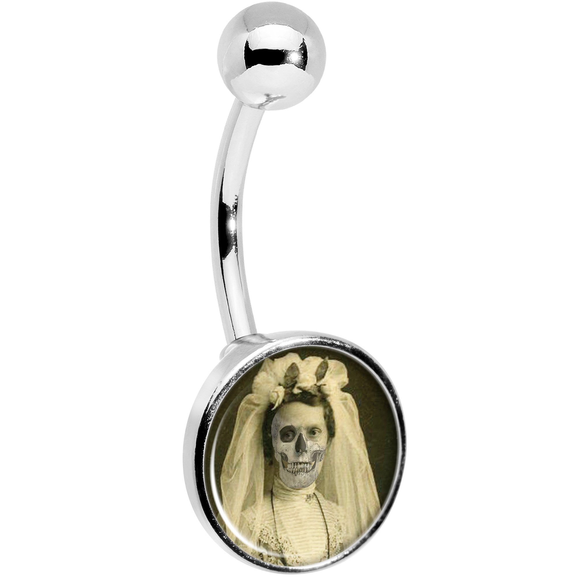 Skeleton Bride Halloween Belly Ring