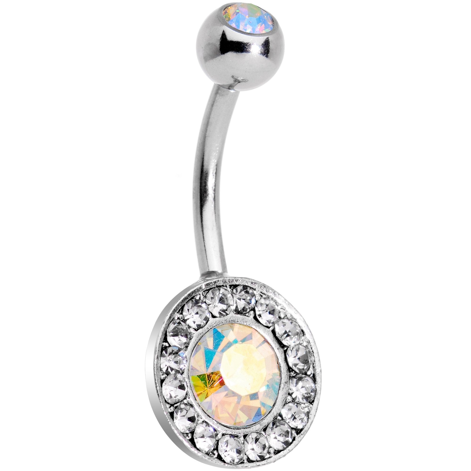 Aurora Gem Mirror Cameo Belly Ring