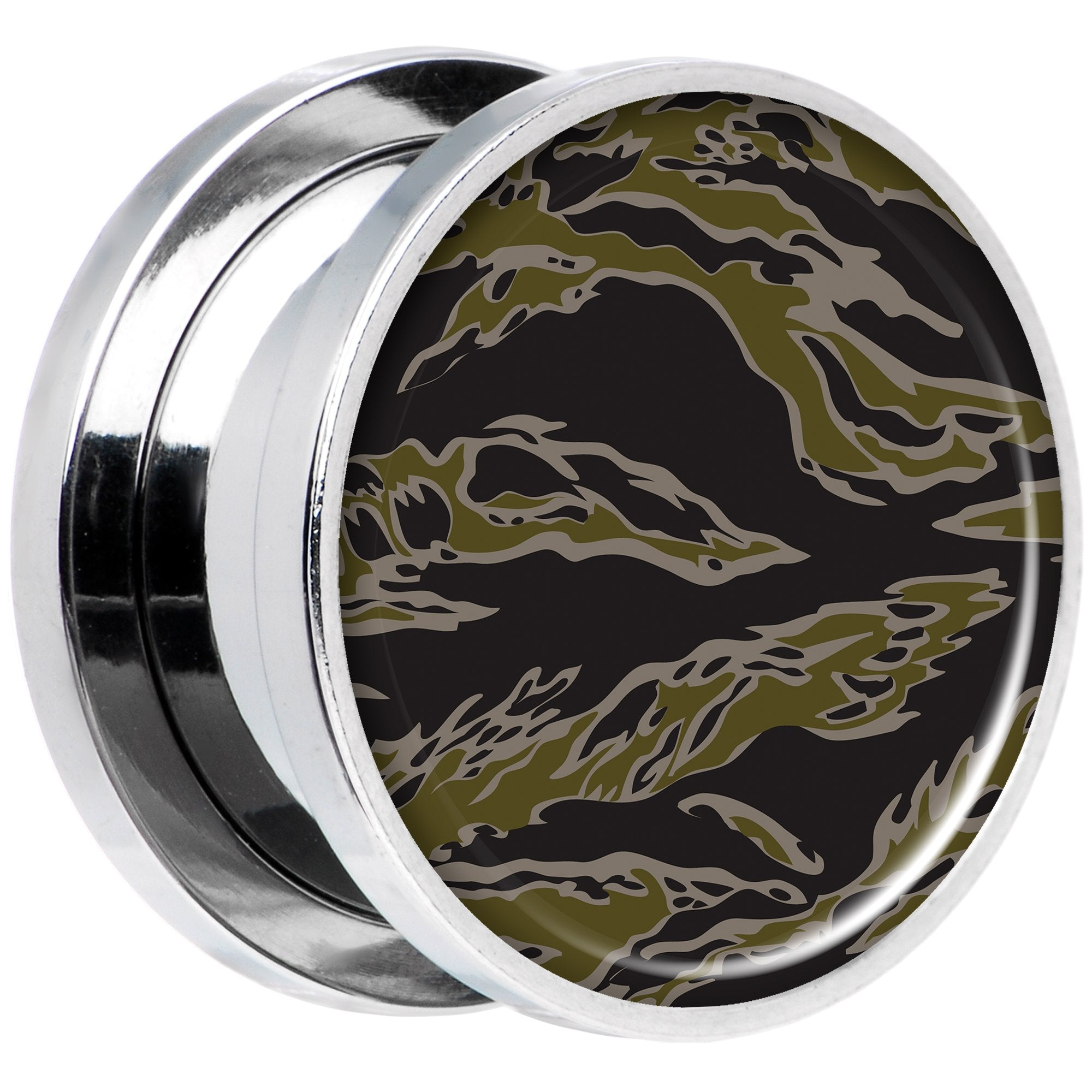 Tiger Camo Print Steel Screw Fit Plug Set 5/8