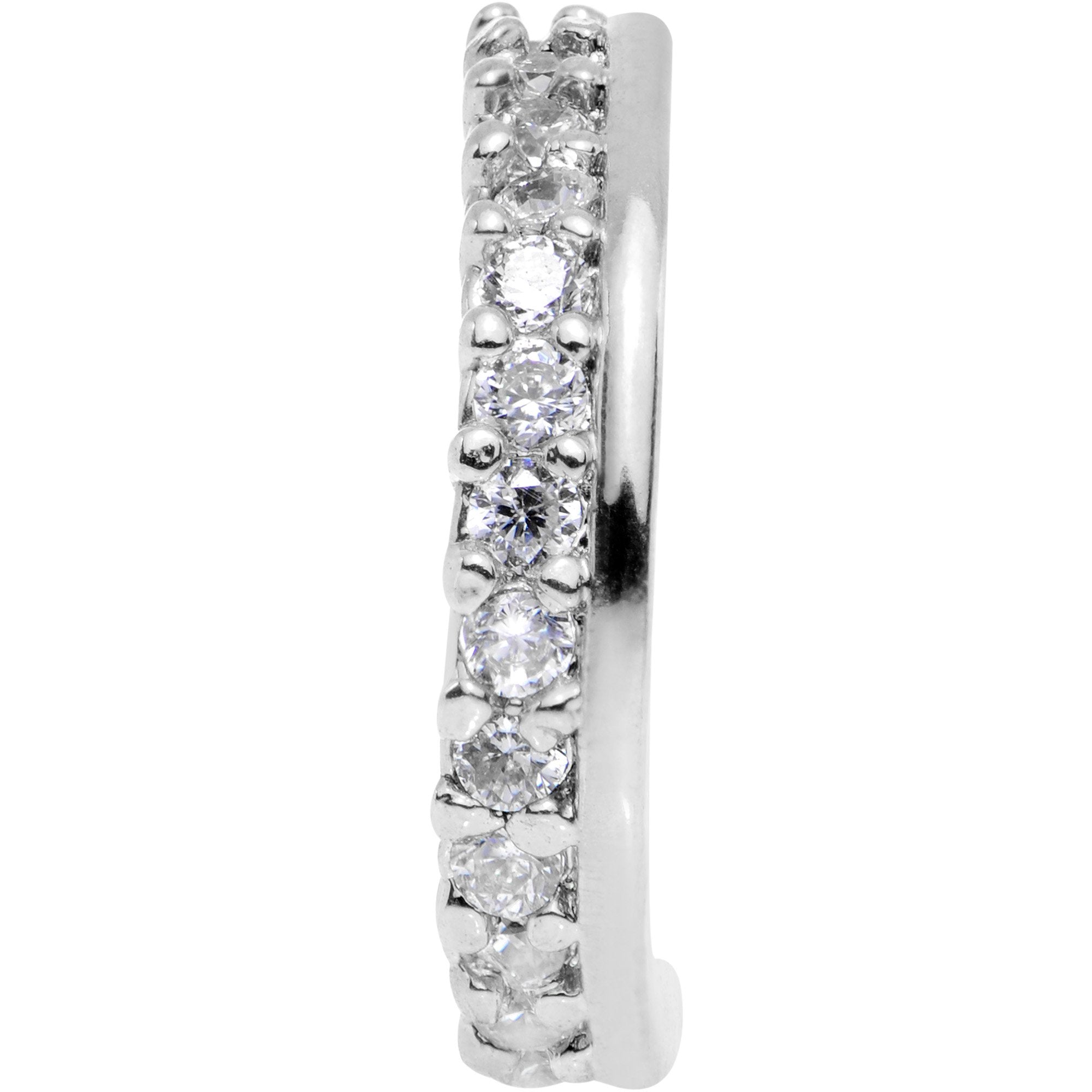 18 Gauge Clear CZ Gem Sleek Seamless Circular Ring