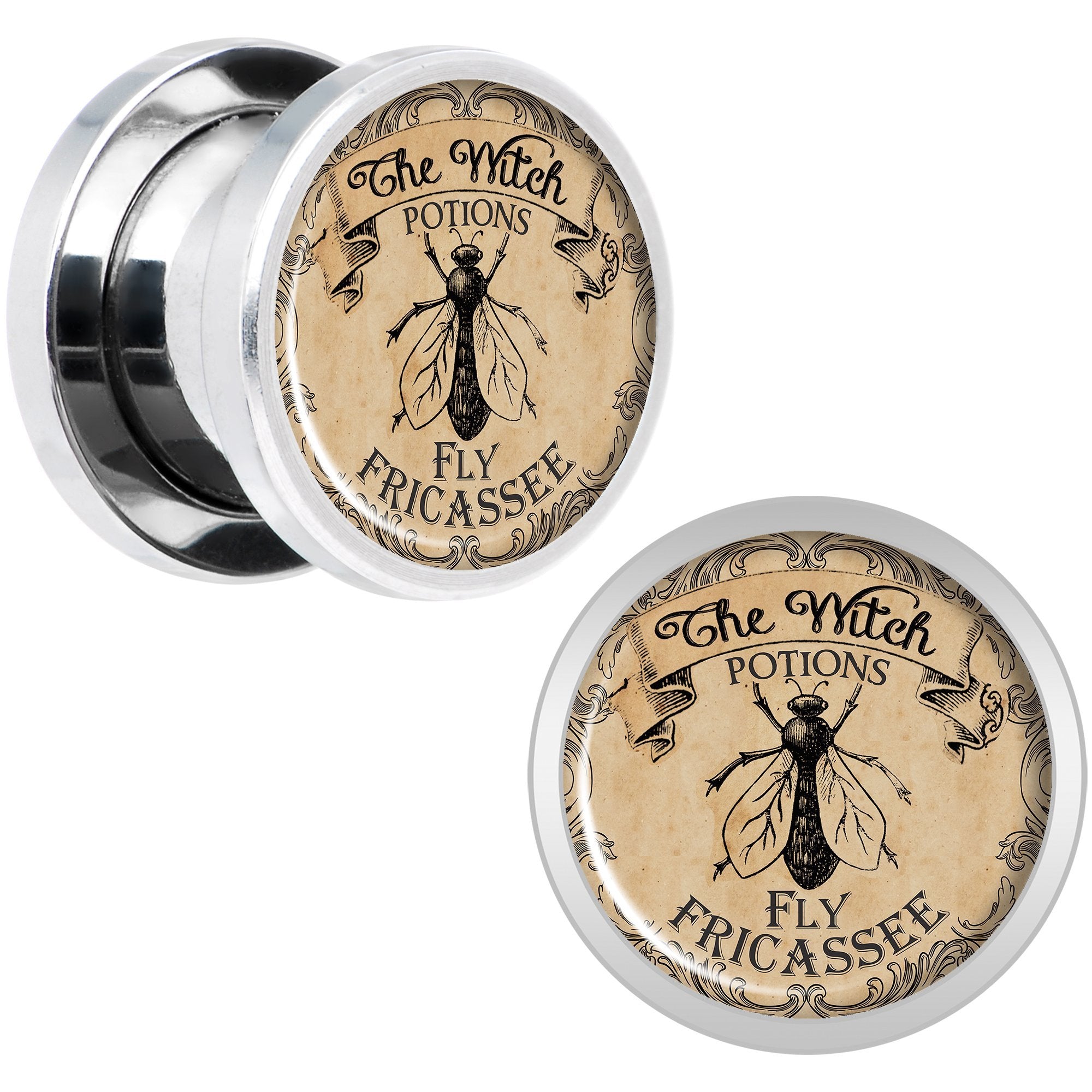 Witches Brew Fly Fricassee Halloween Plug Set  0 Gauge to 20mm