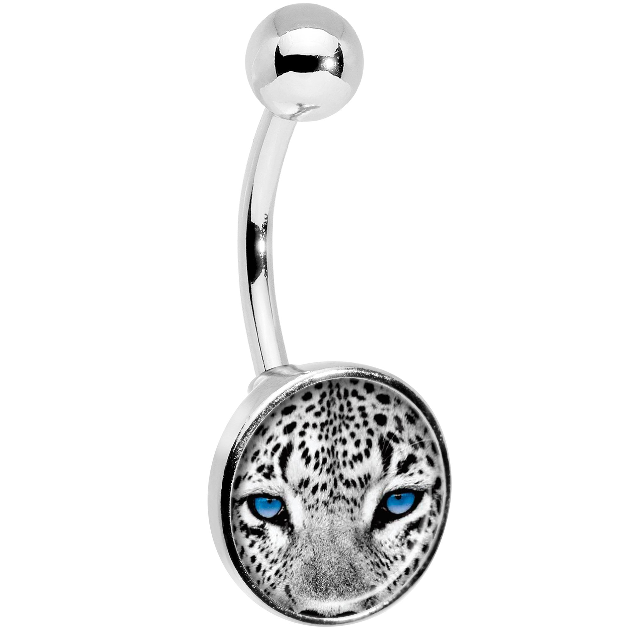 Black White Leopard Eyes Belly Ring