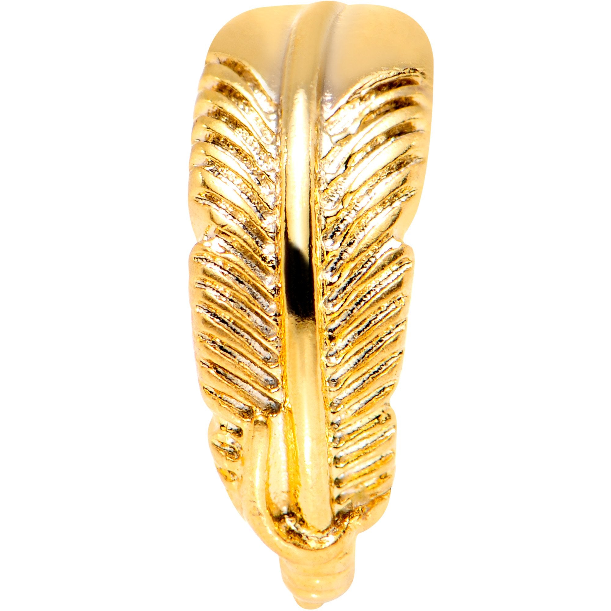 20 Gauge 5/16 Gold Tone Feather Seamless Circular Ring