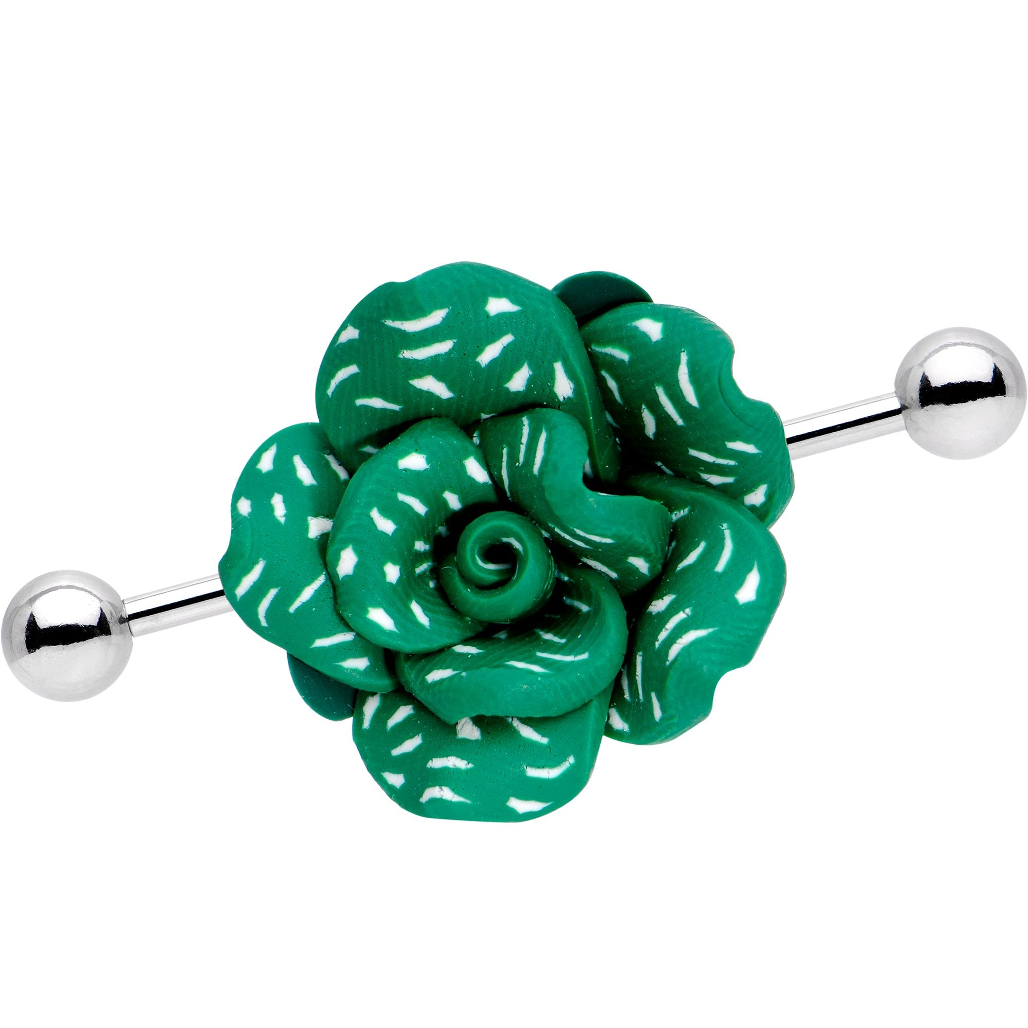 Handcrafted Beautiful Succulent Flower Industrial Barbell 32mm