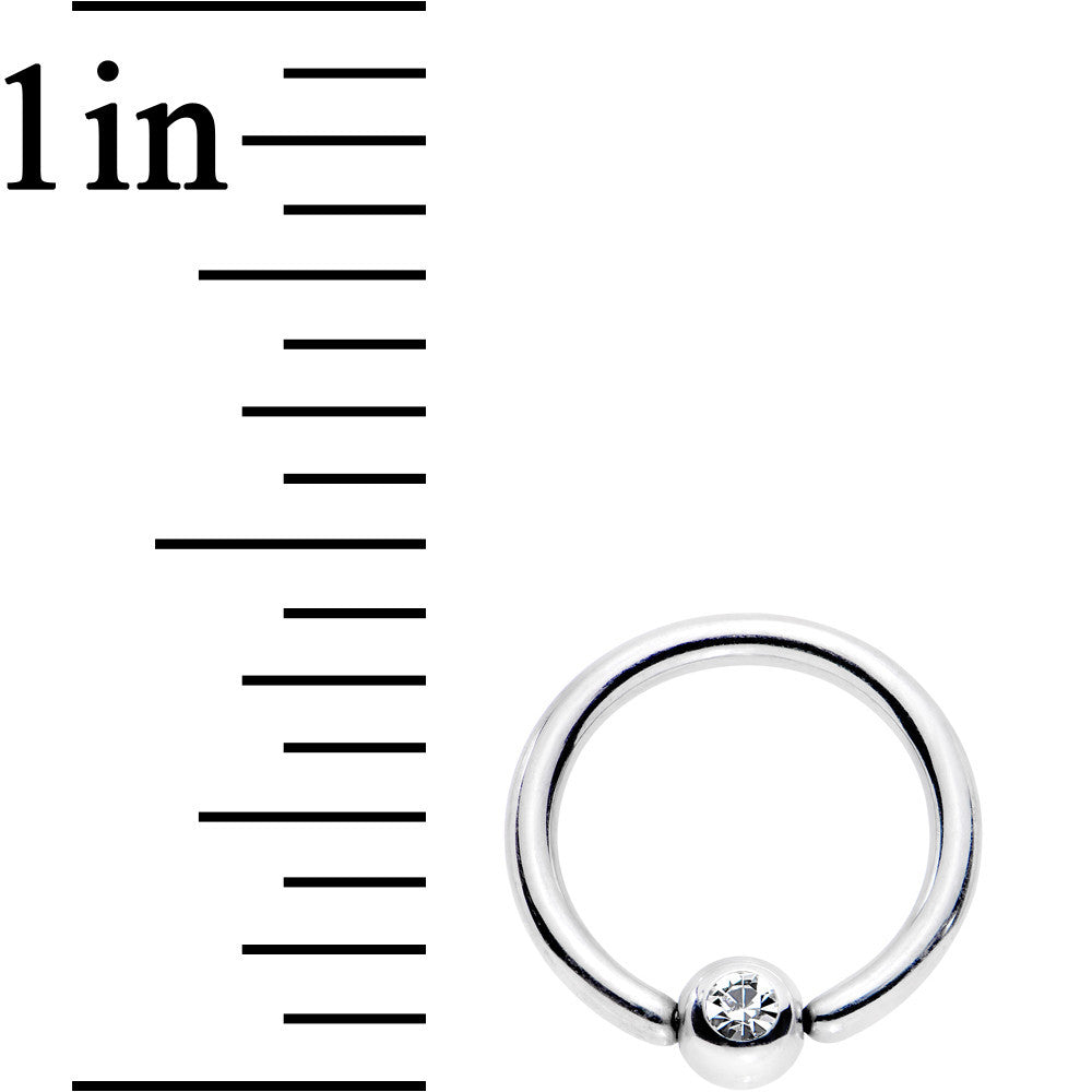 18 Gauge 5/16 Clear CZ Gem Steel 3mm Ball BCR Captive Ring