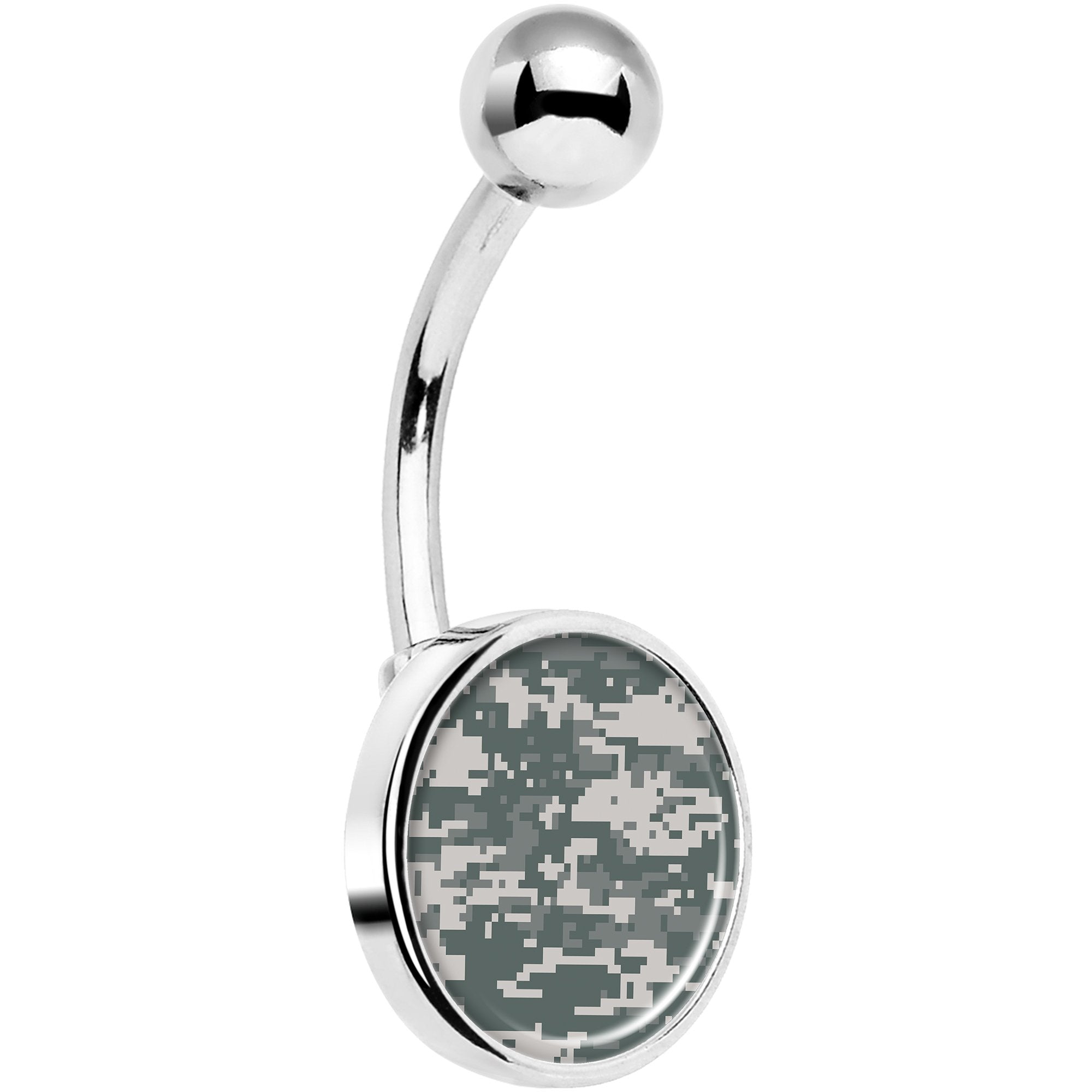 Digital Camo Print Belly Ring