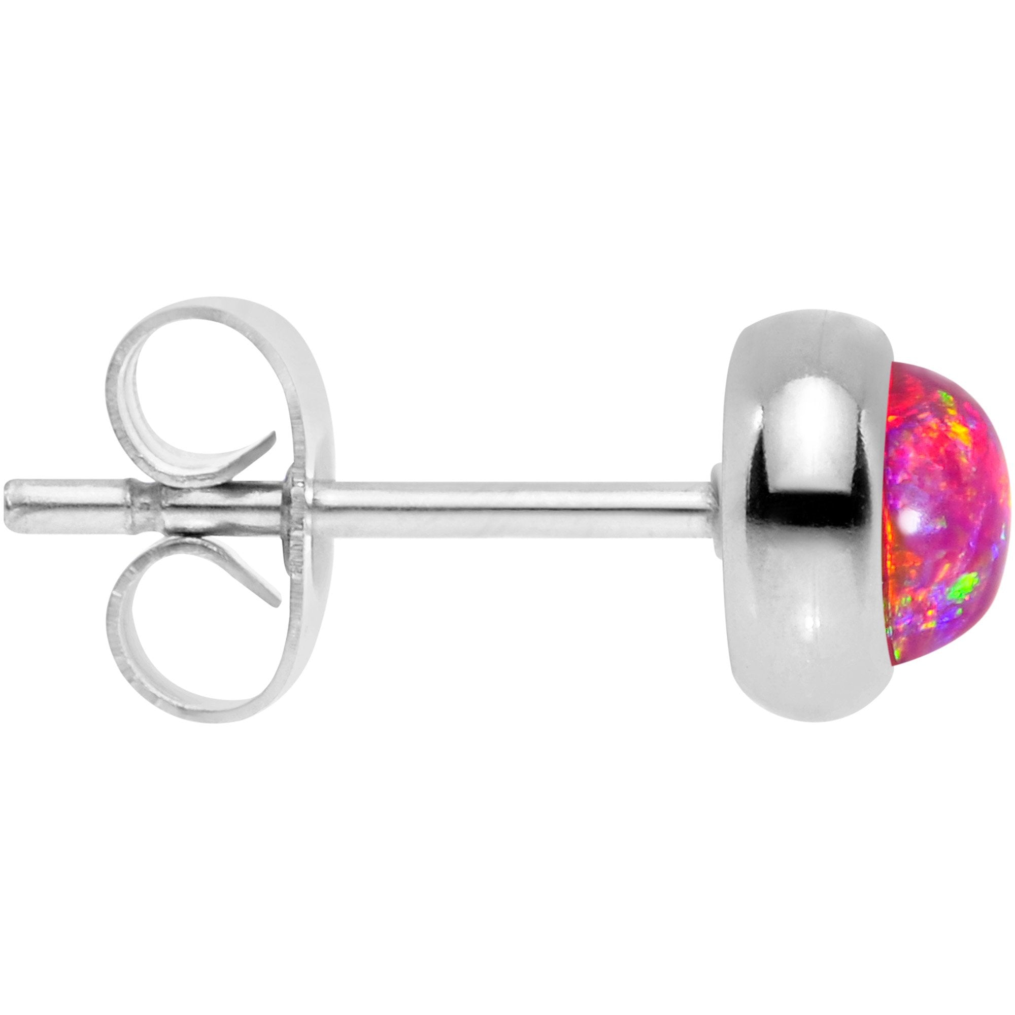 Red Synthetic Opal 316L Surgical Steel Stud Earrings