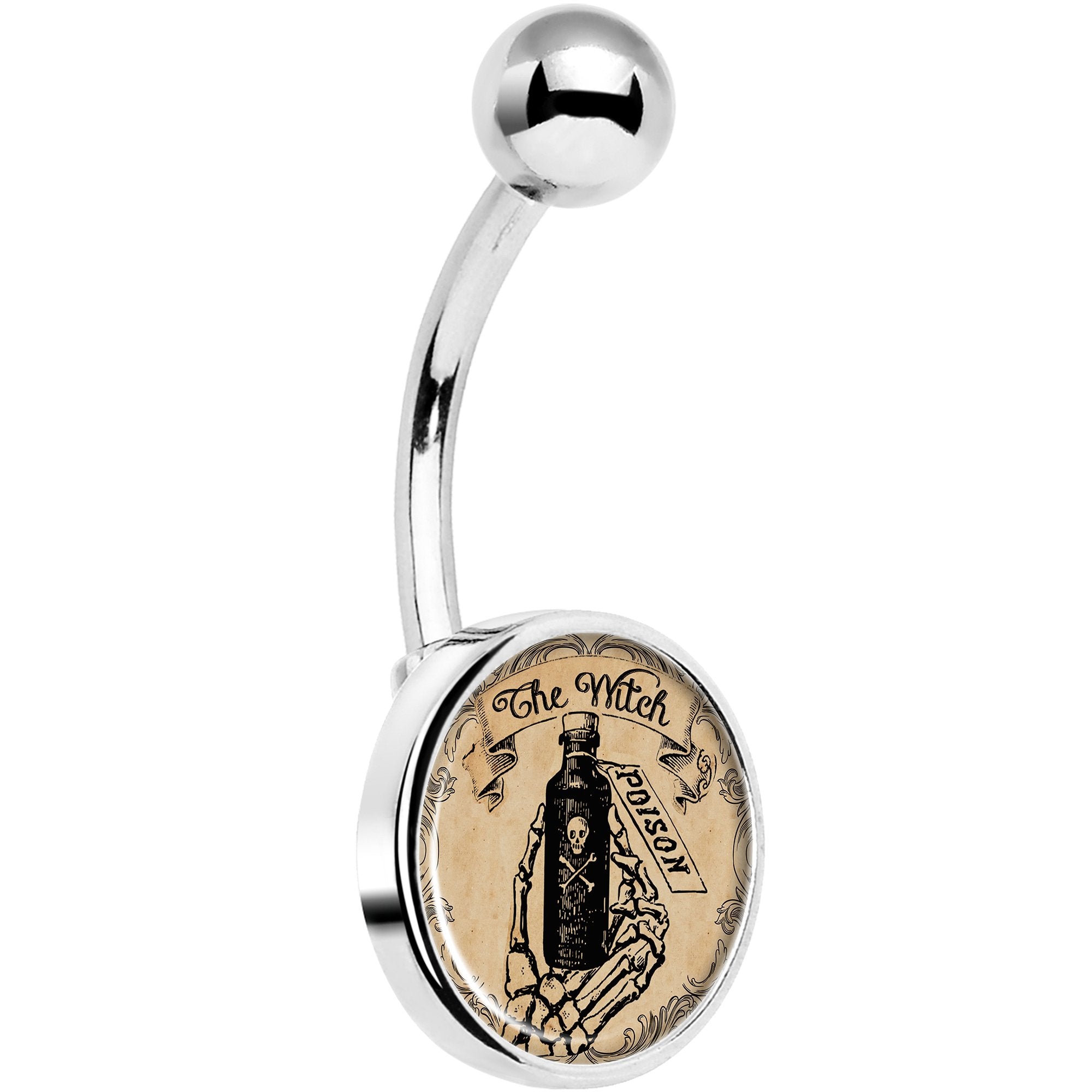 Witches Brew Poison Potion Halloween Belly Ring