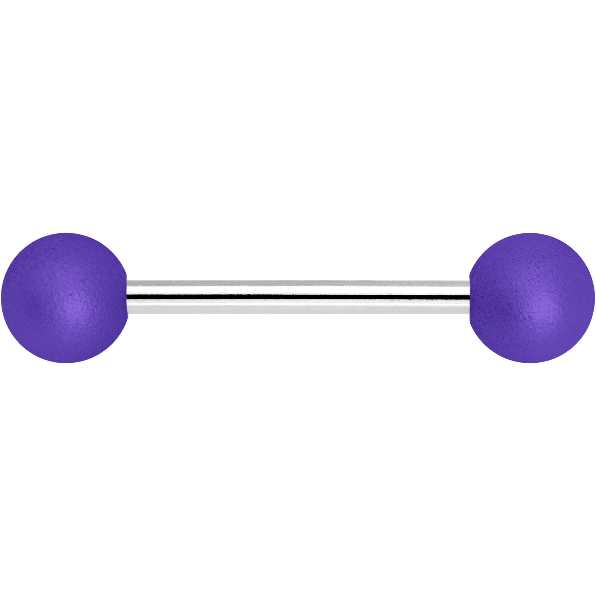 Purple Silicone Coated Acrylic Ball End Barbell Tongue Ring