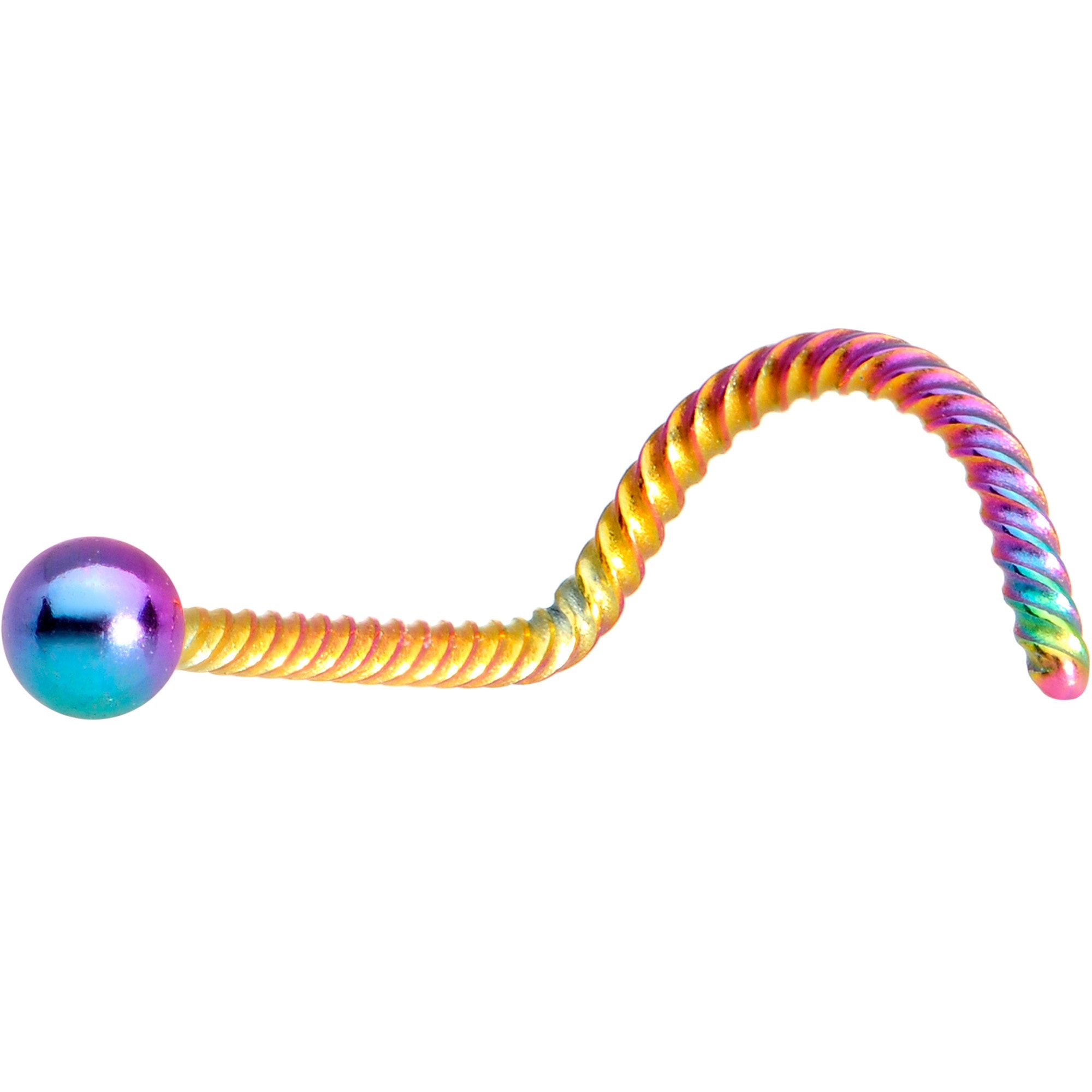 2mm Ball Rainbow IP Twisted Left Nose Screw