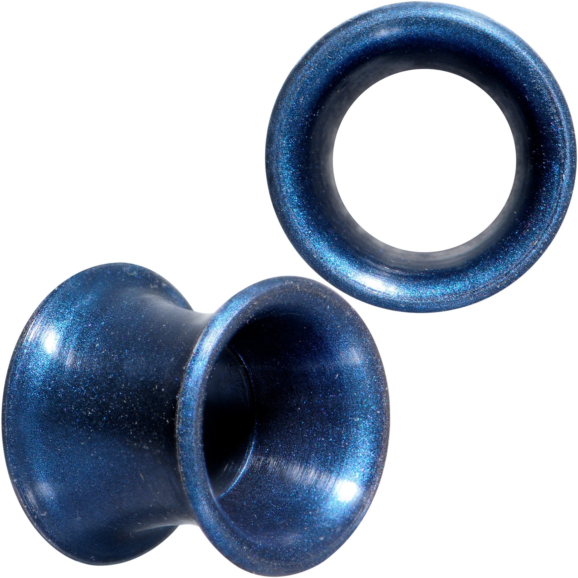 Thin Flexible Blue Silicone Tunnel Plug Set 6mm to 25mm