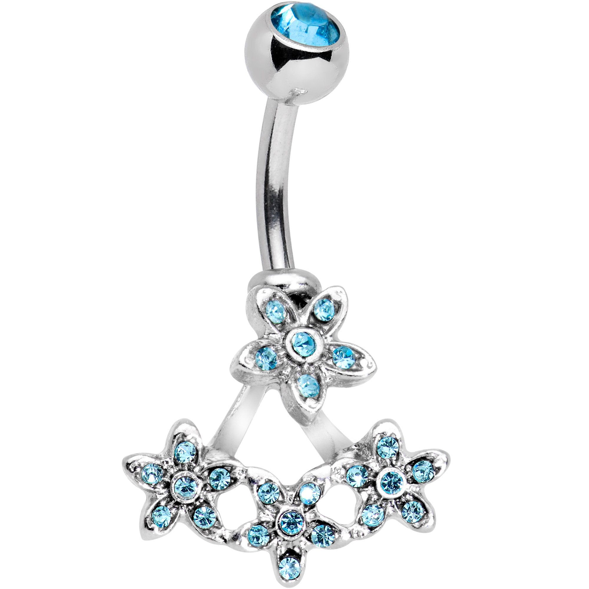 Field of Flowers Dangle Belly Ring