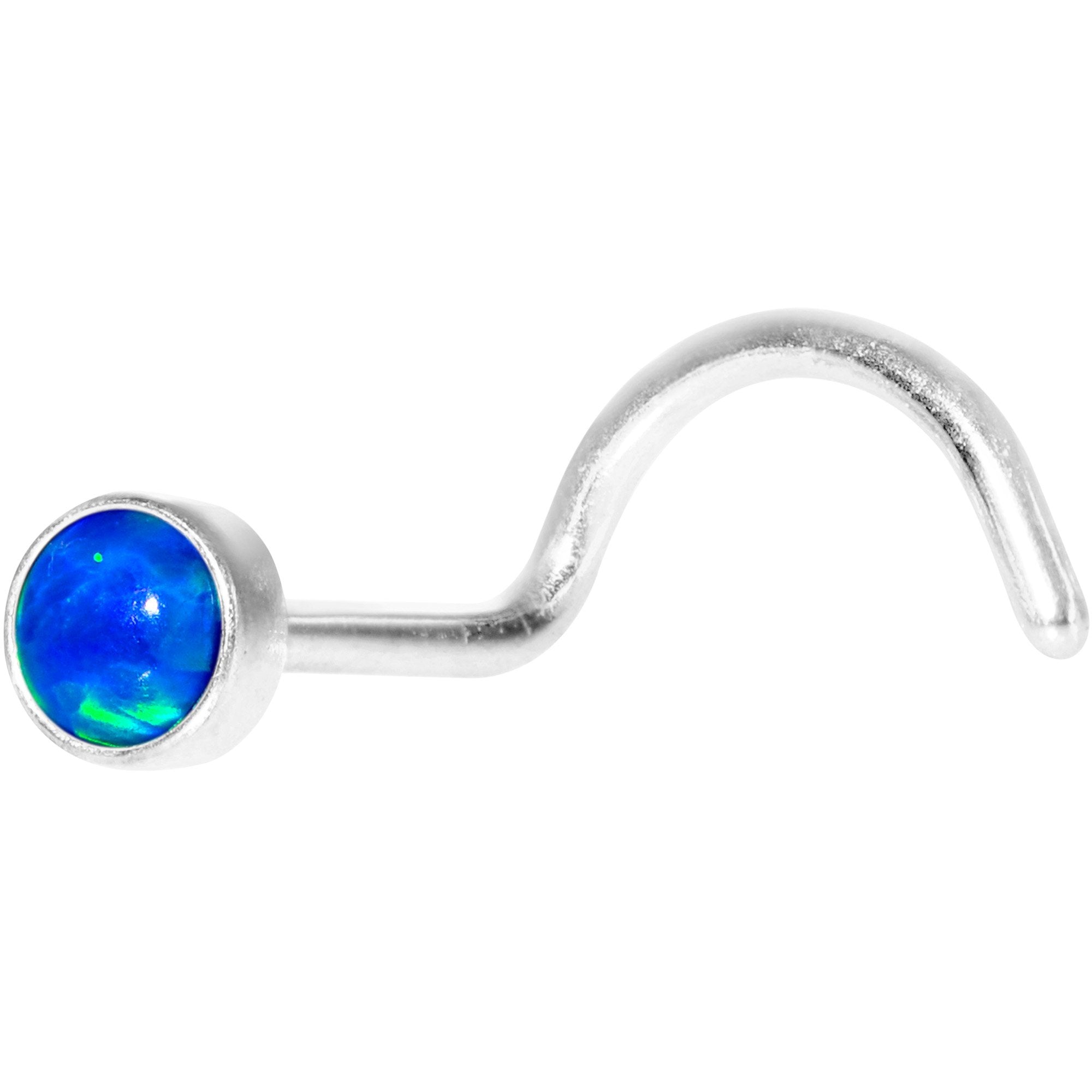 Blue 3mm Synthetic Opal Press Fit Left Nose Screw