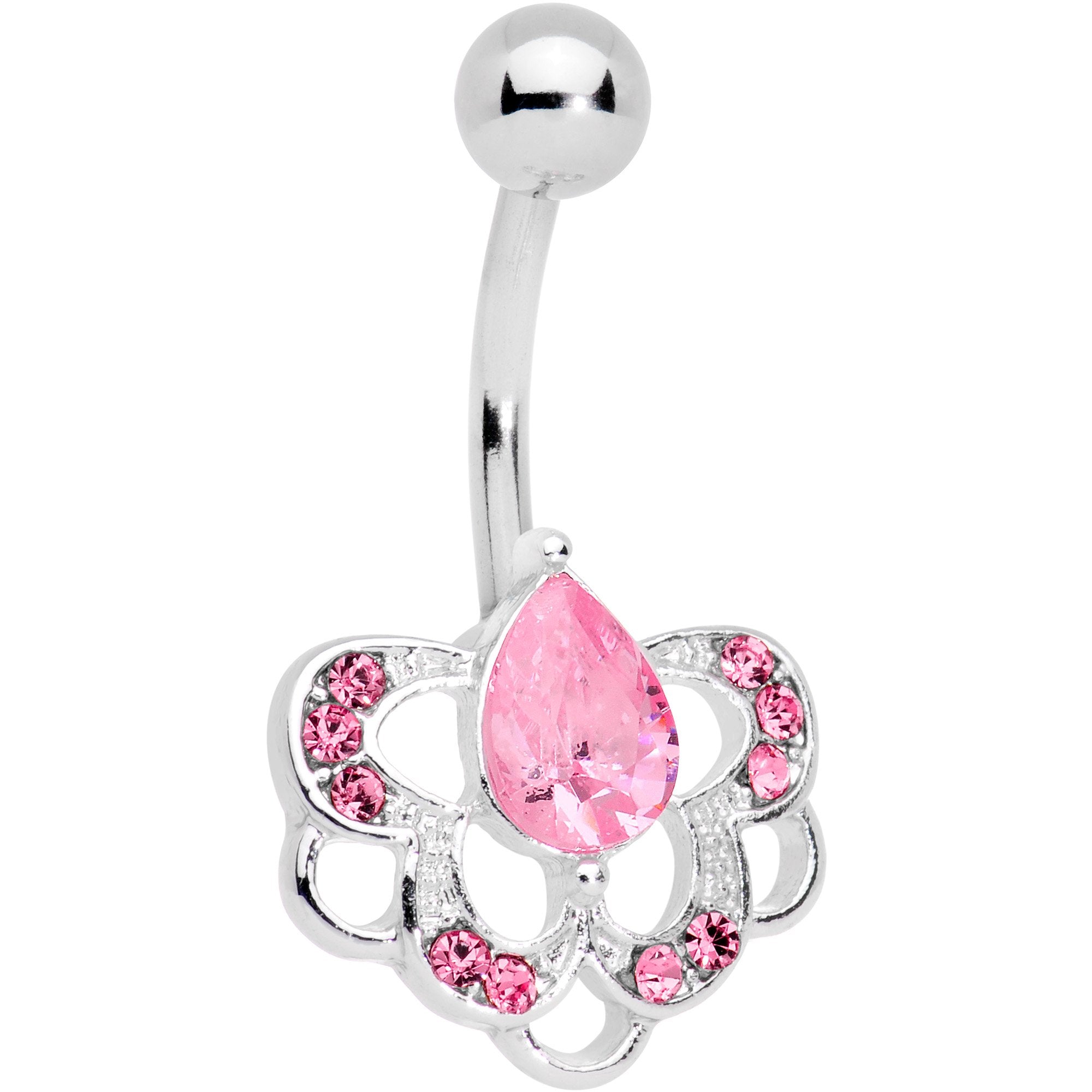 Pink Gem Delightful Art Deco Belly Ring