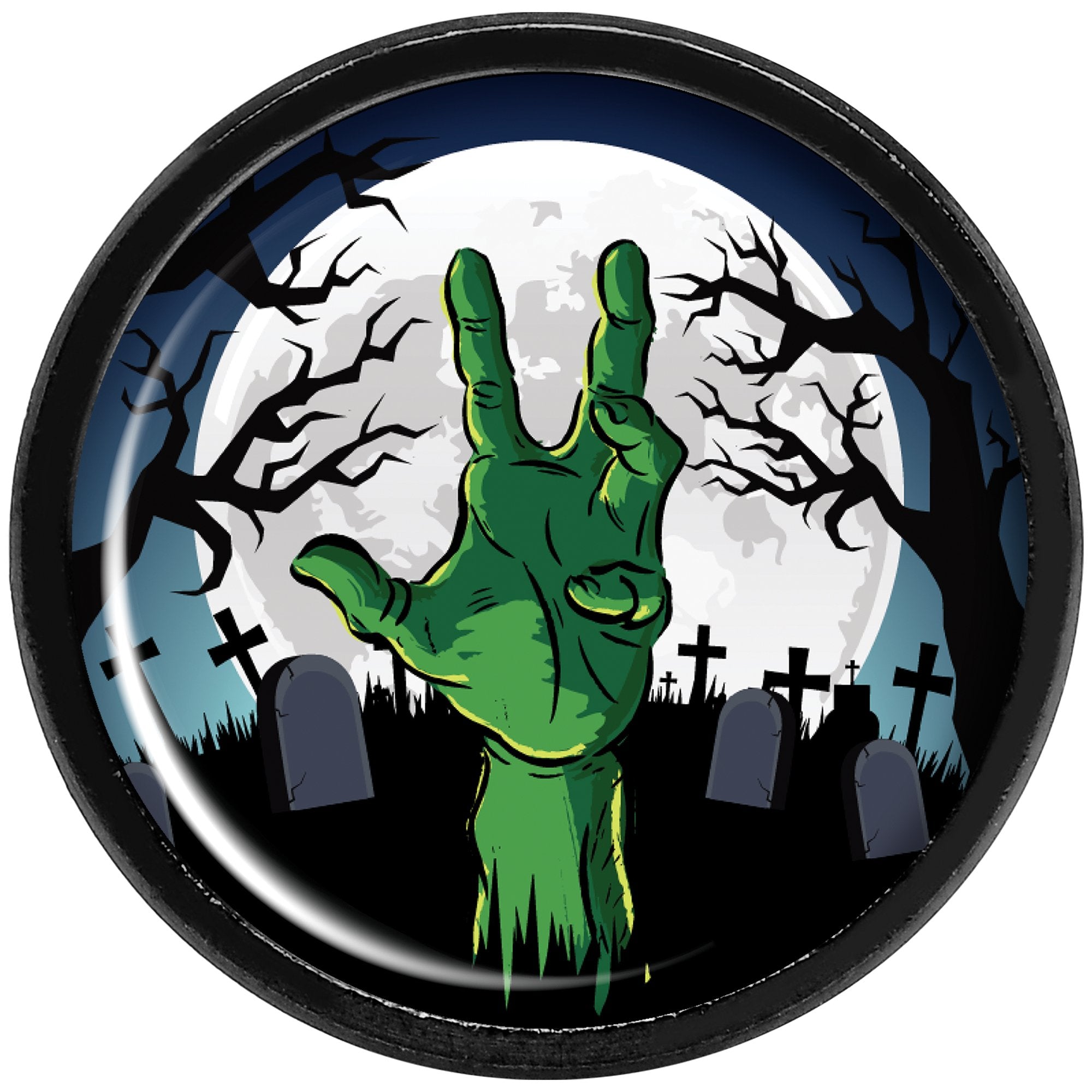 Cemetery Zombie Hand Halloween Black Anodized Plug Set 1/2