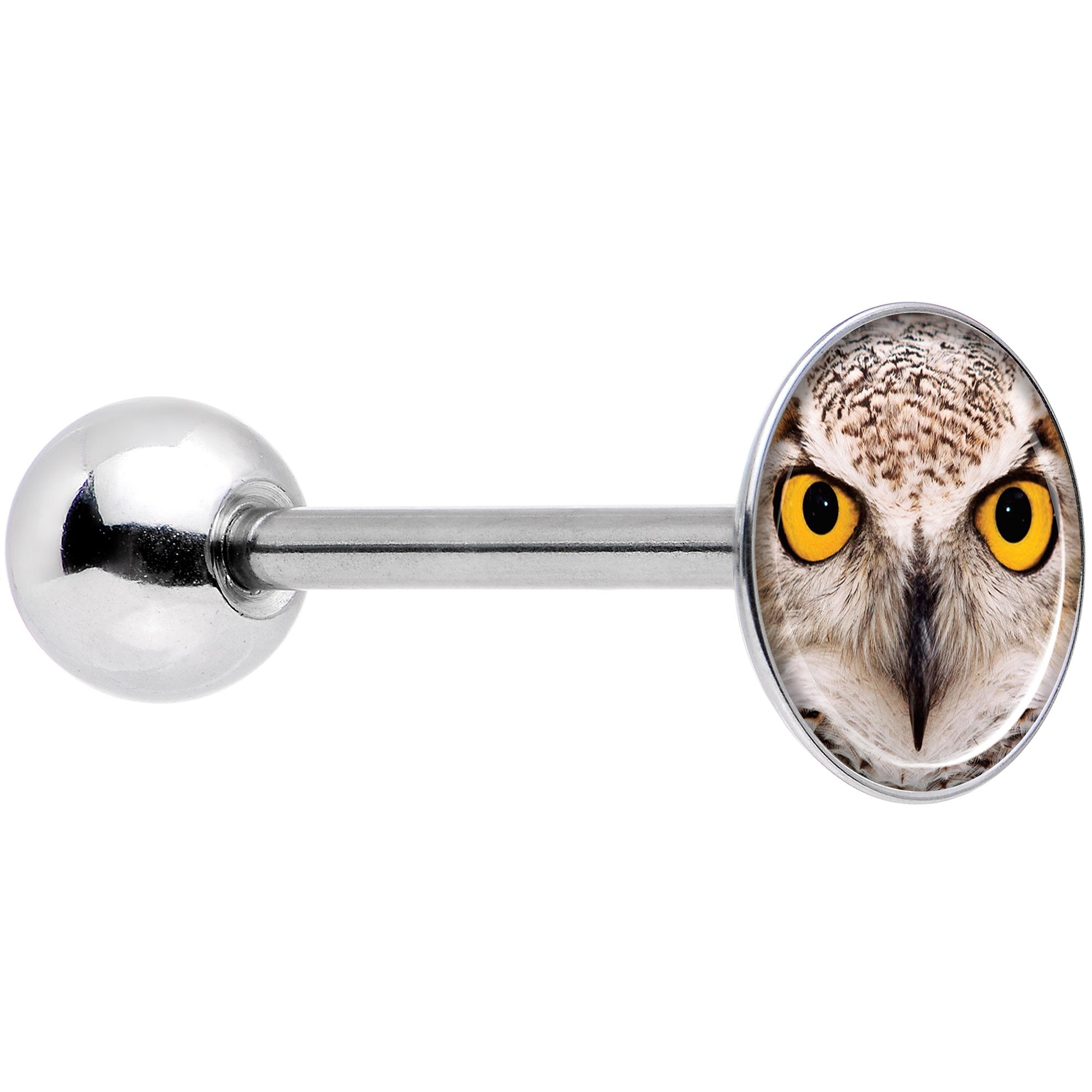 Full Color Owl Barbell Tongue Ring