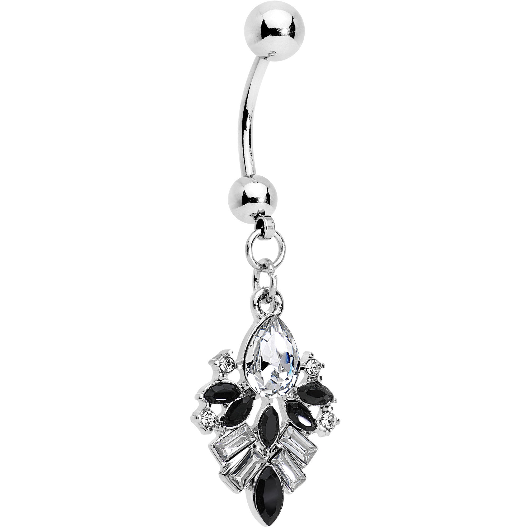 Clear Black Gem Colorful Daydream Dangle Belly Ring