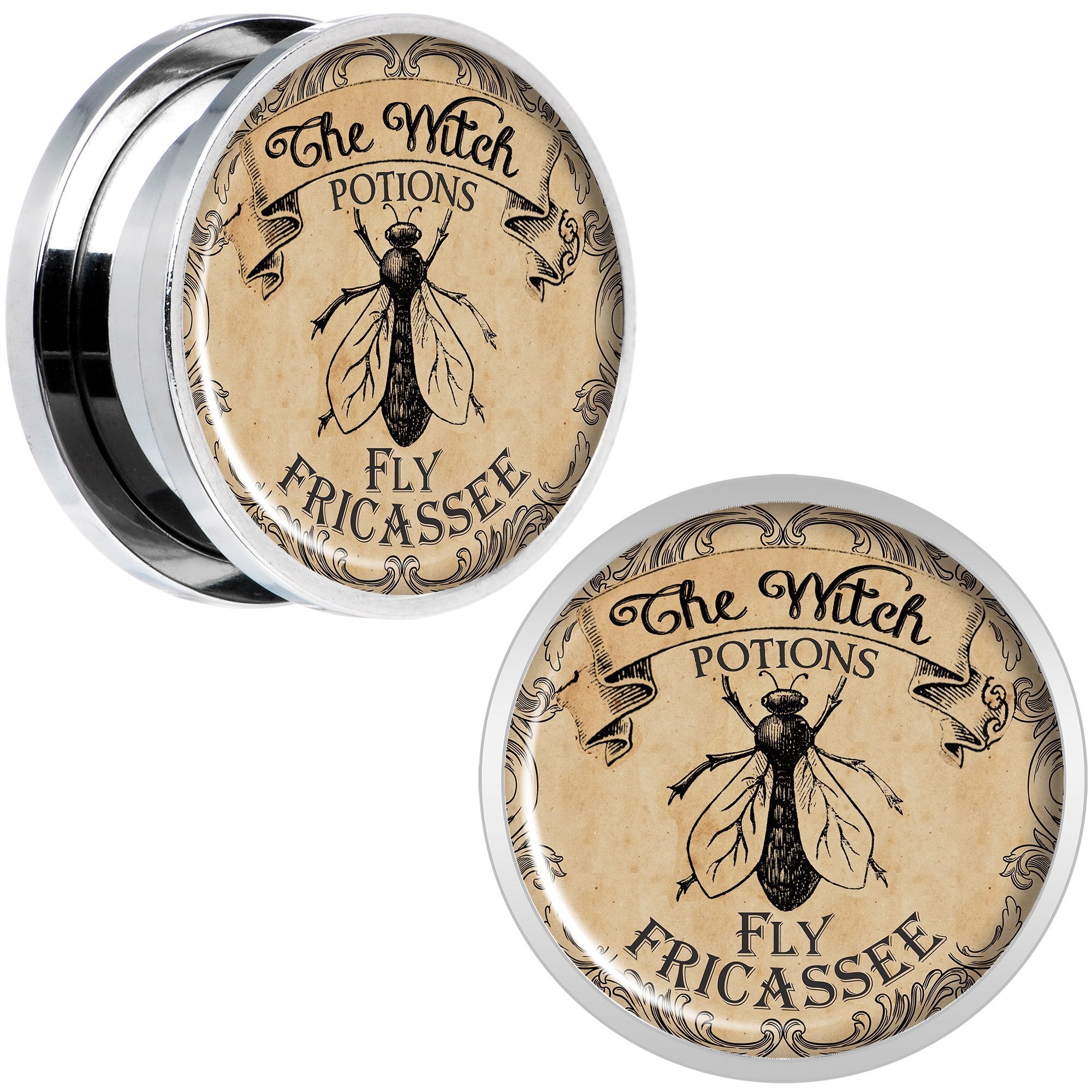 Witches Brew Fly Fricassee Halloween Plug Set  0 Gauge to 20mm