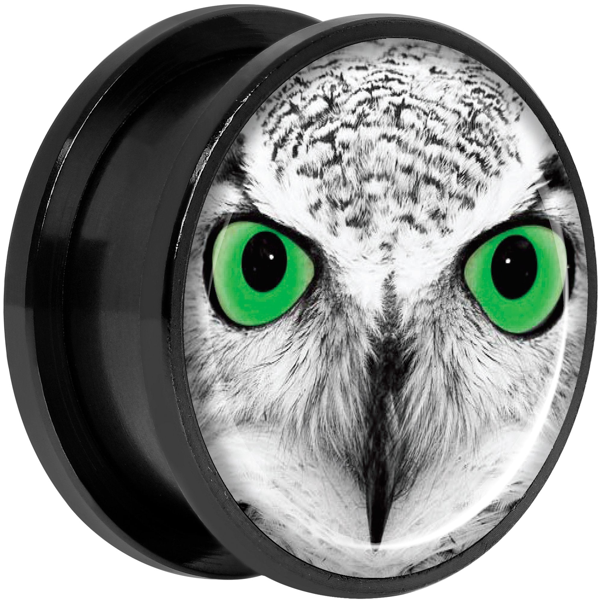 Black White Owl Black Anodized Screw Fit Plug Set 20mm