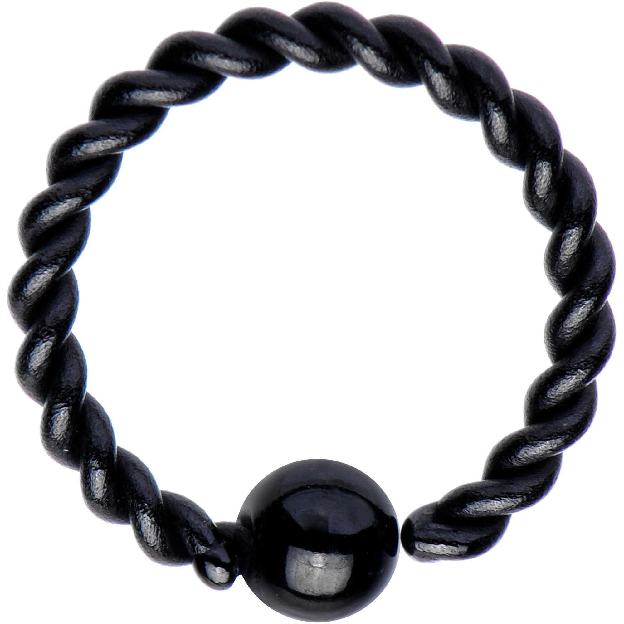 16 Gauge 5/16" Black IP So Twisted Captive Style Seamless Ring