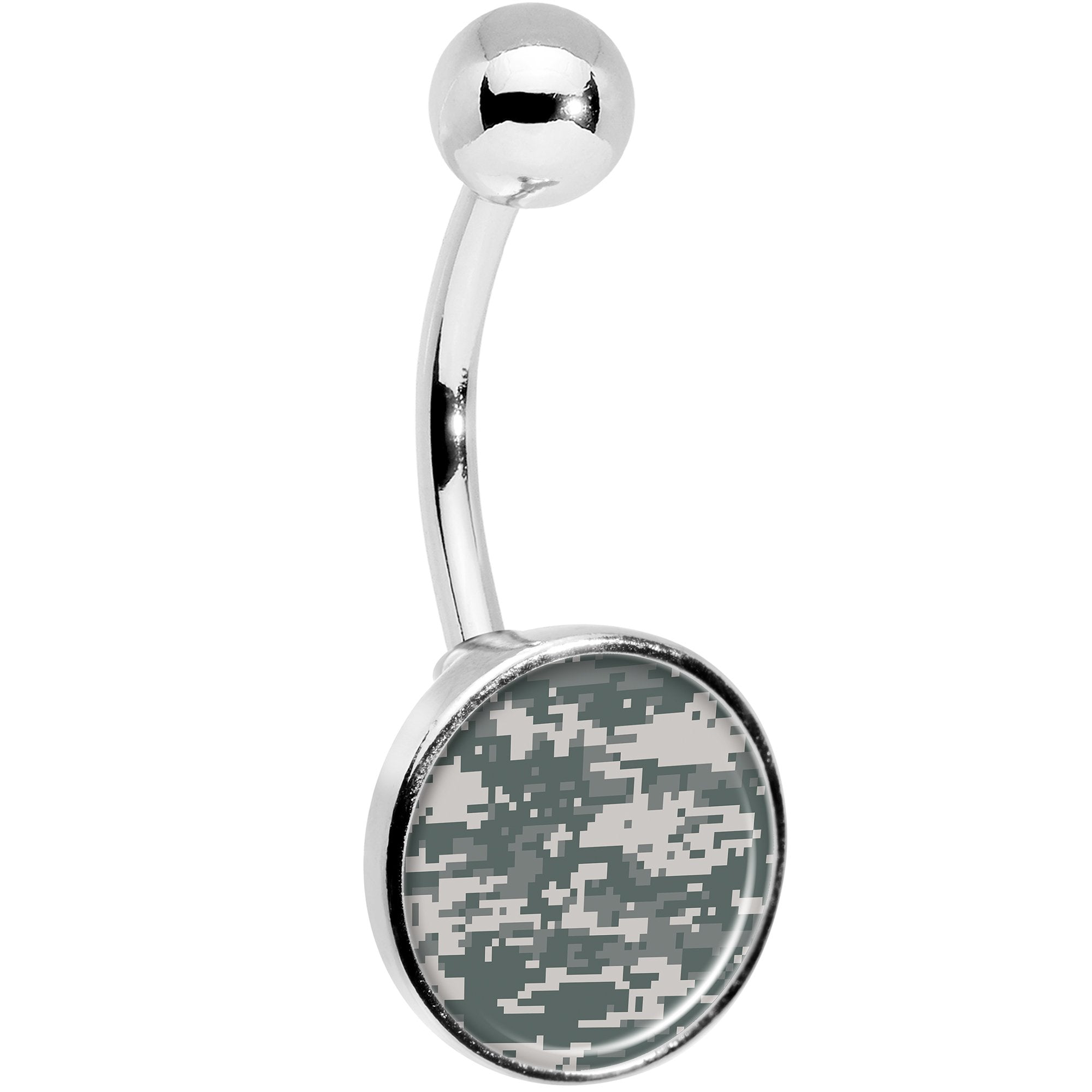 Digital Camo Print Belly Ring