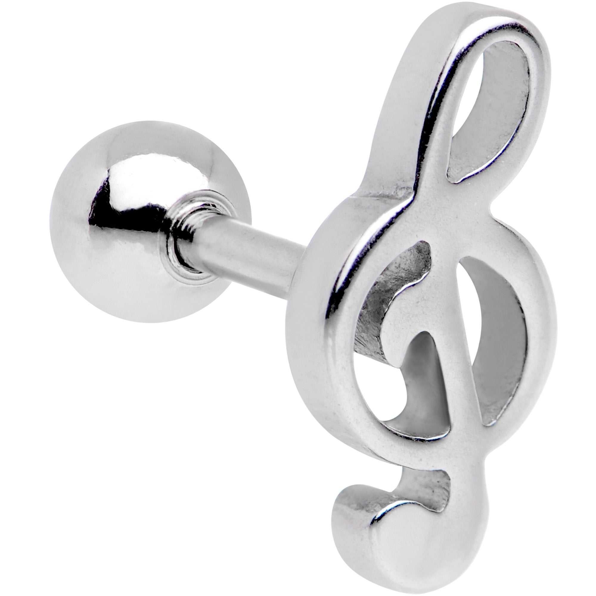 16 Gauge 1/4 Treble Clef Music Note Tragus Cartilage Earring