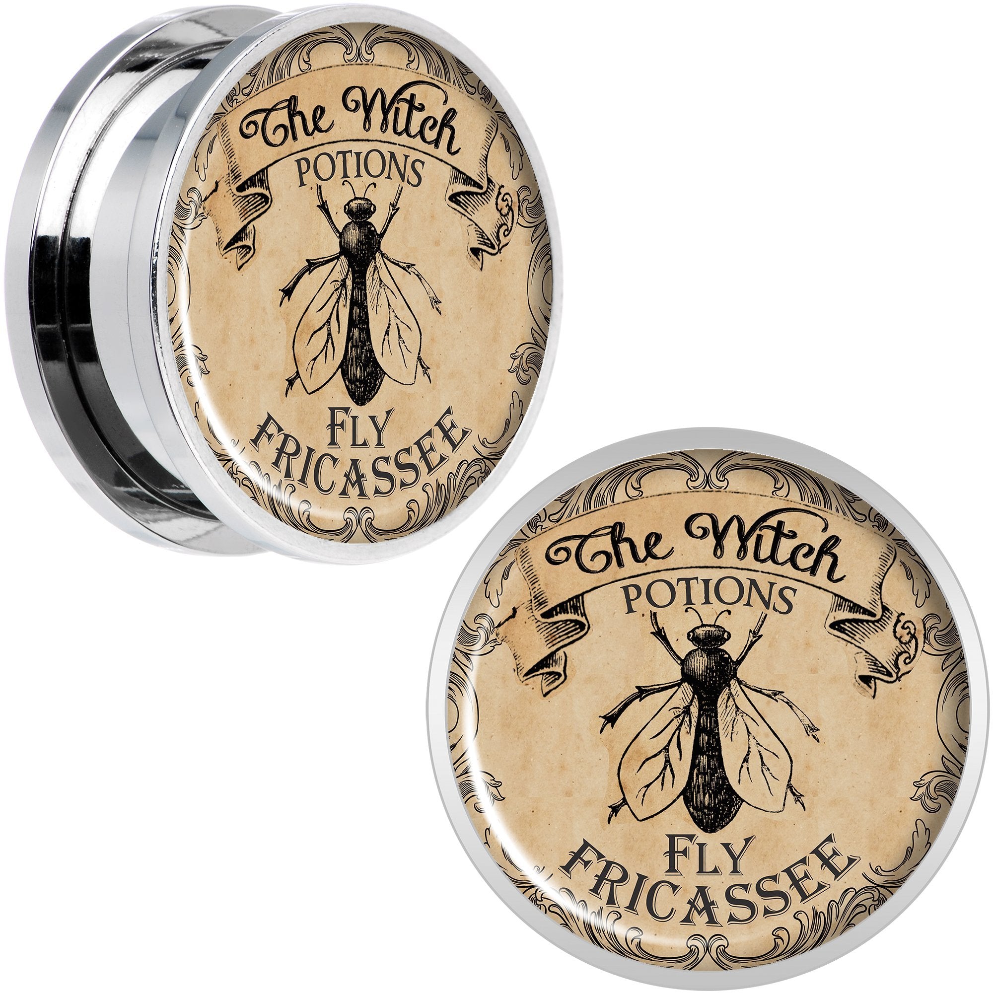 Witches Brew Fly Fricassee Halloween Plug Set  0 Gauge to 20mm