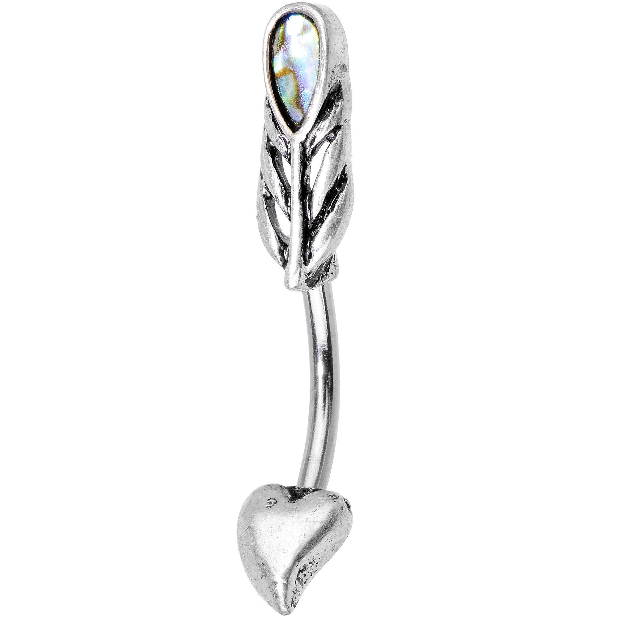 Light as a Feather Heart Belly Ring