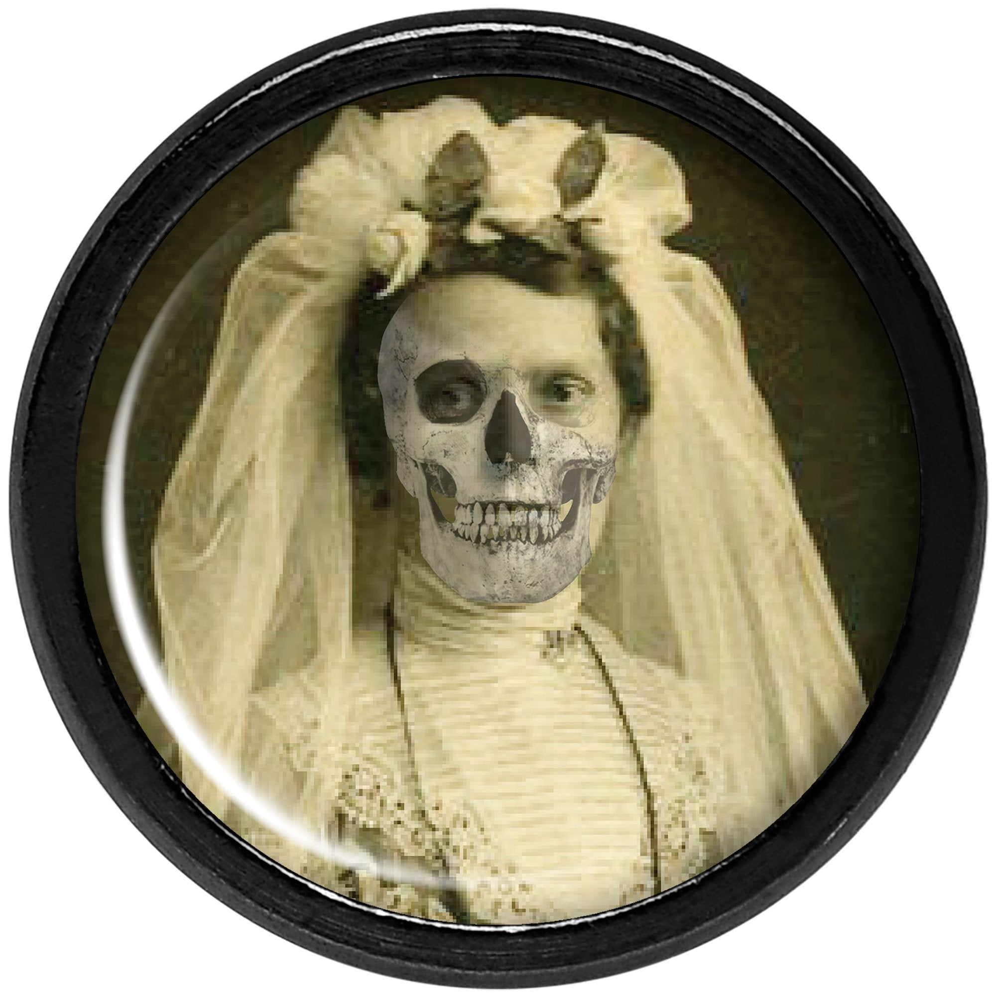 Undead Bride and Groom Halloween Black Anodized Plug Set 0 Gauge