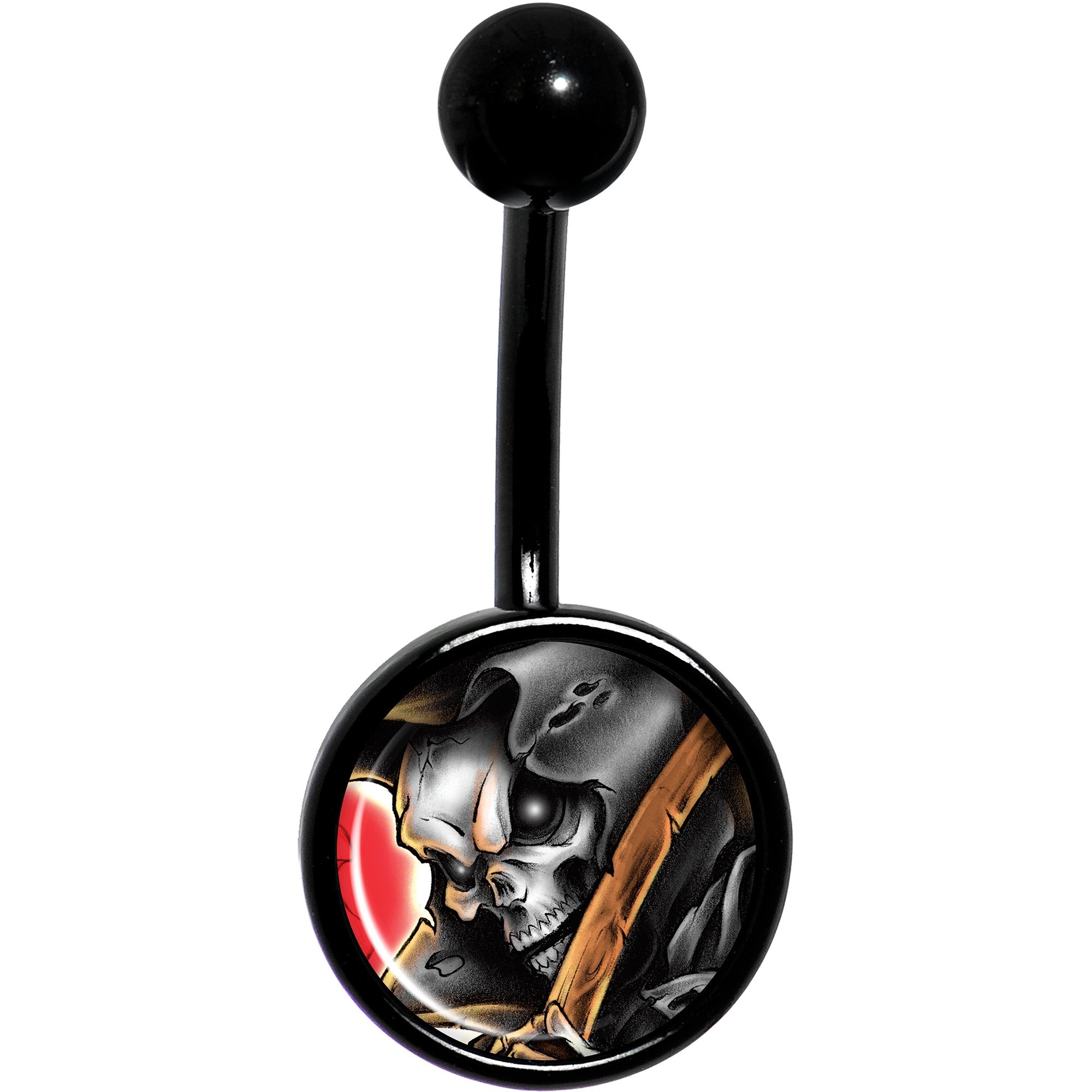 Wake the Dead Grim Reaper Halloween Black Belly Ring