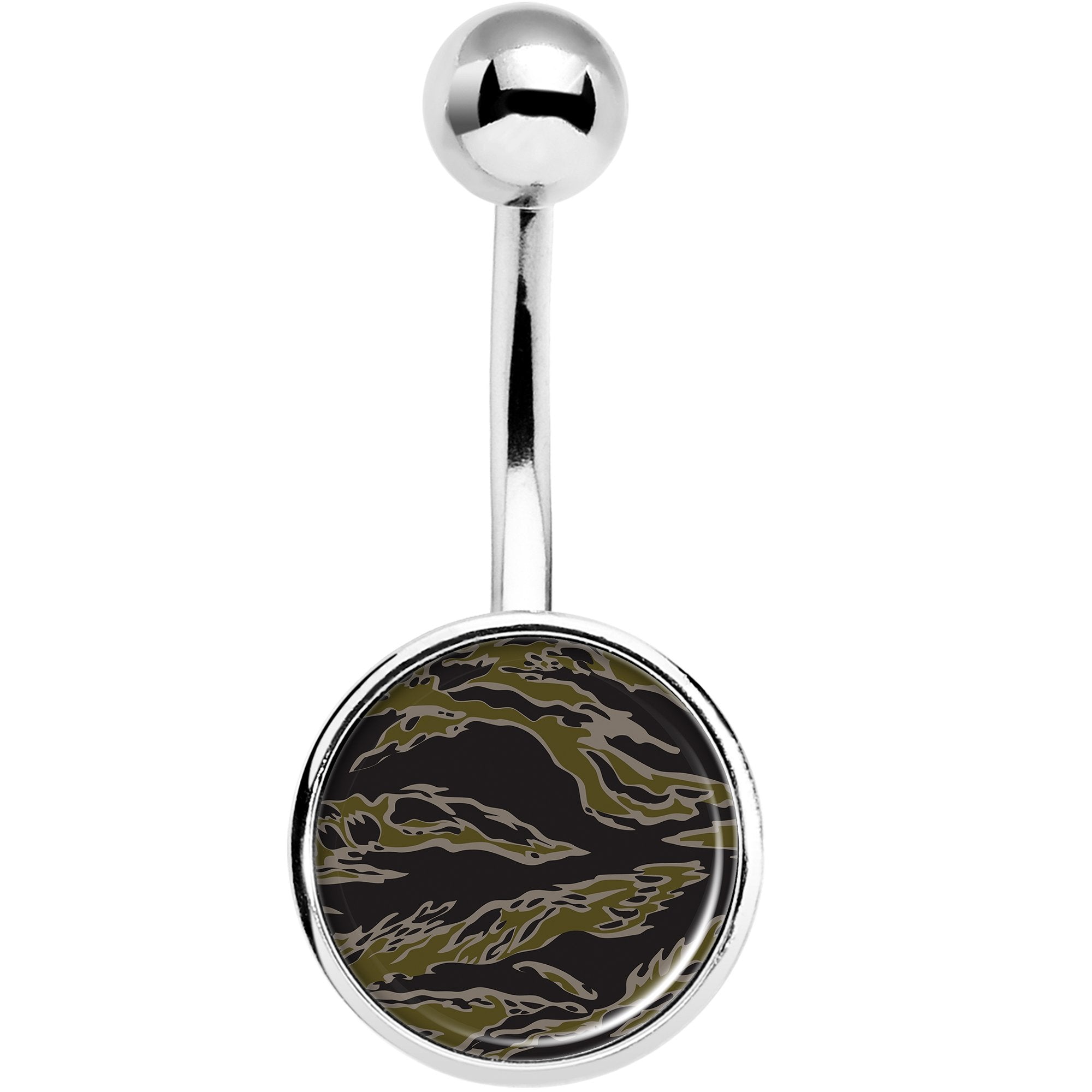 Tiger Camo Print Belly Ring