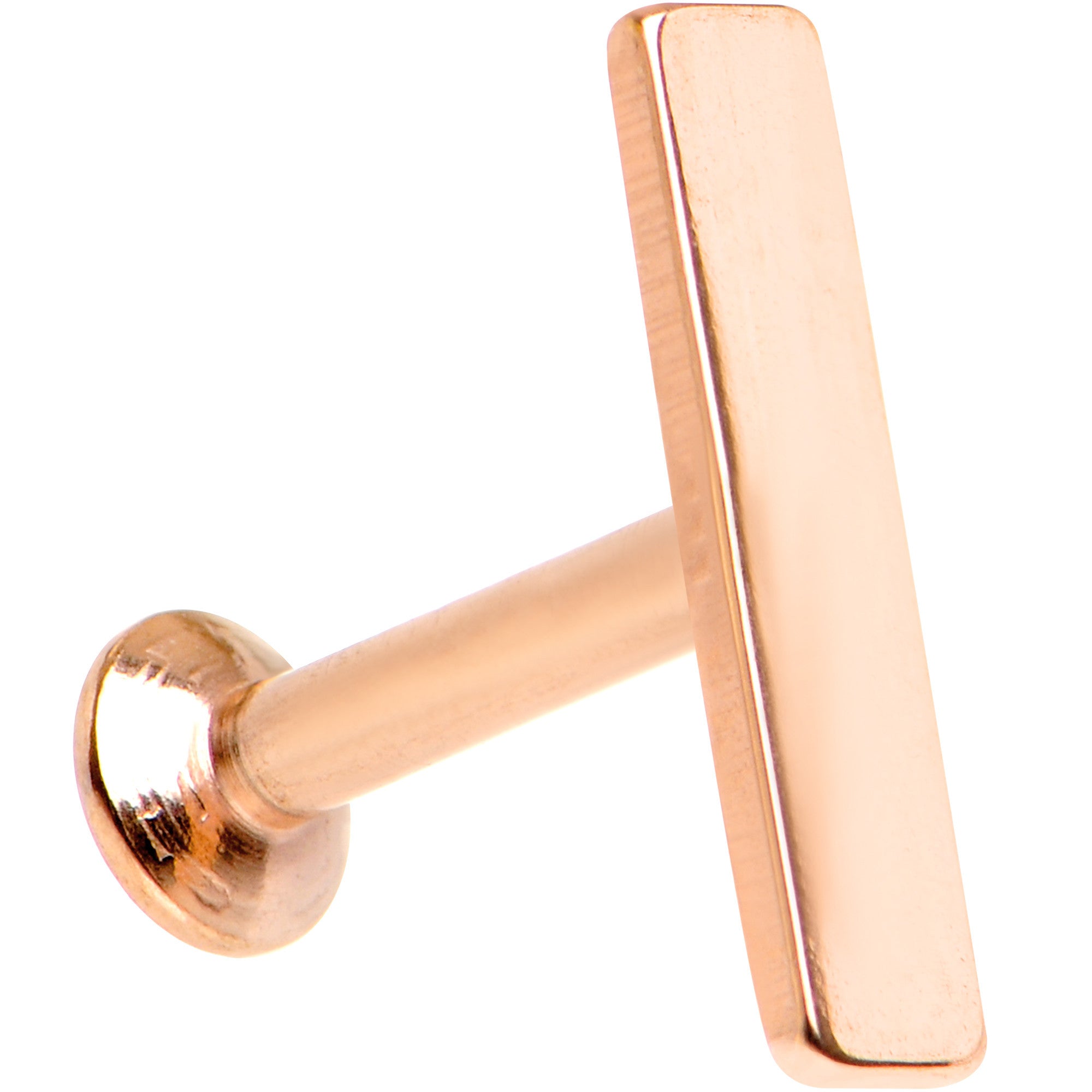 1/4 9mm Rose Gold IP Rectangle Internal Thread Daith Cartilage Tragus