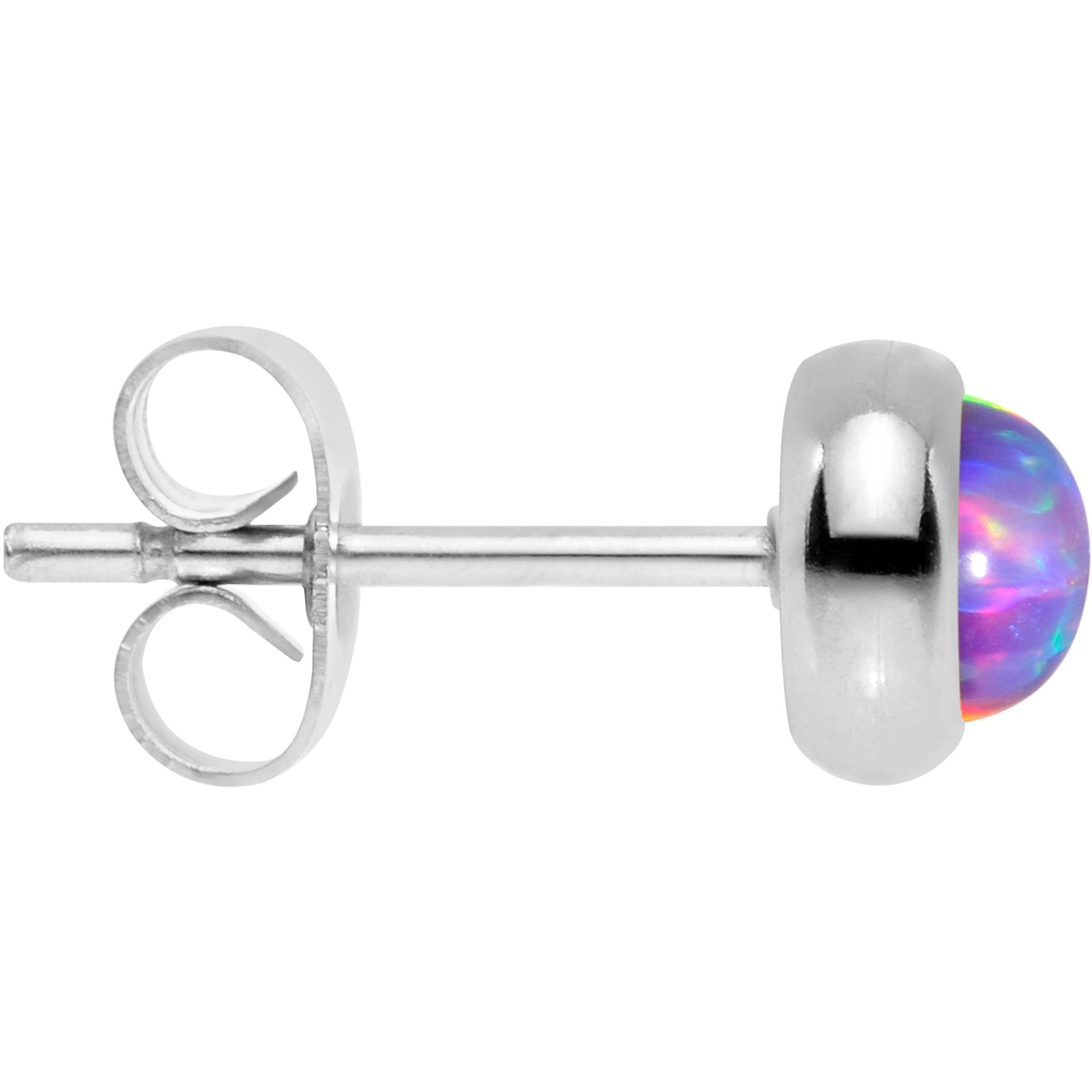 Purple Synthetic Opal 316L Surgical Steel Stud Earrings