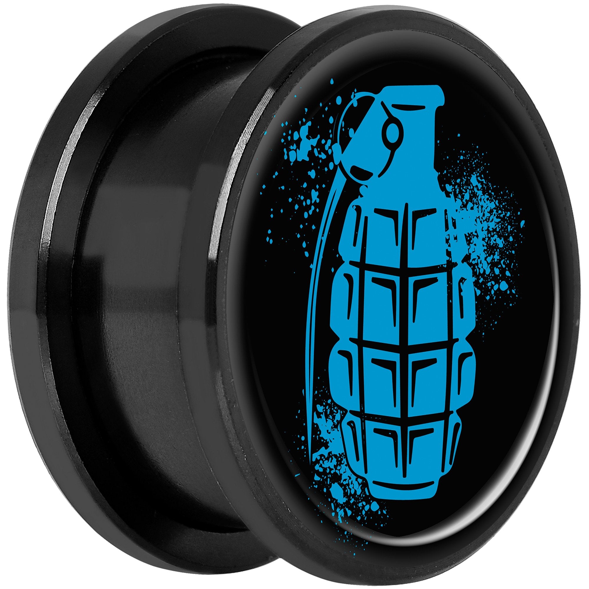 Blue Grenade Black Anodized Screw Fit Plug Set 18mm