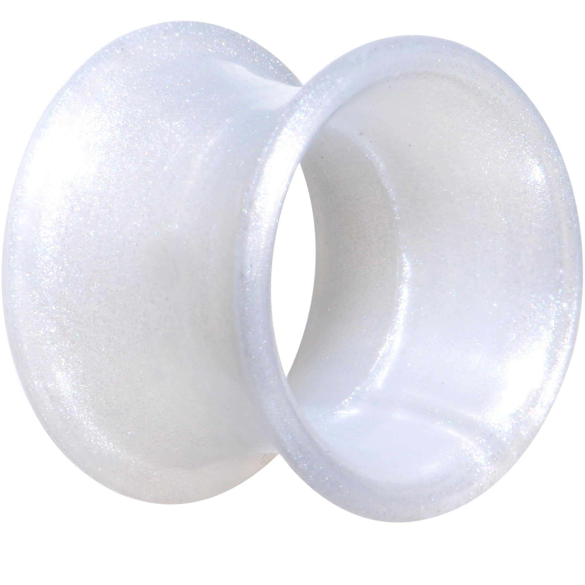 Thin Flexible White Silicone Tunnel Plug Set 6mm to 25mm