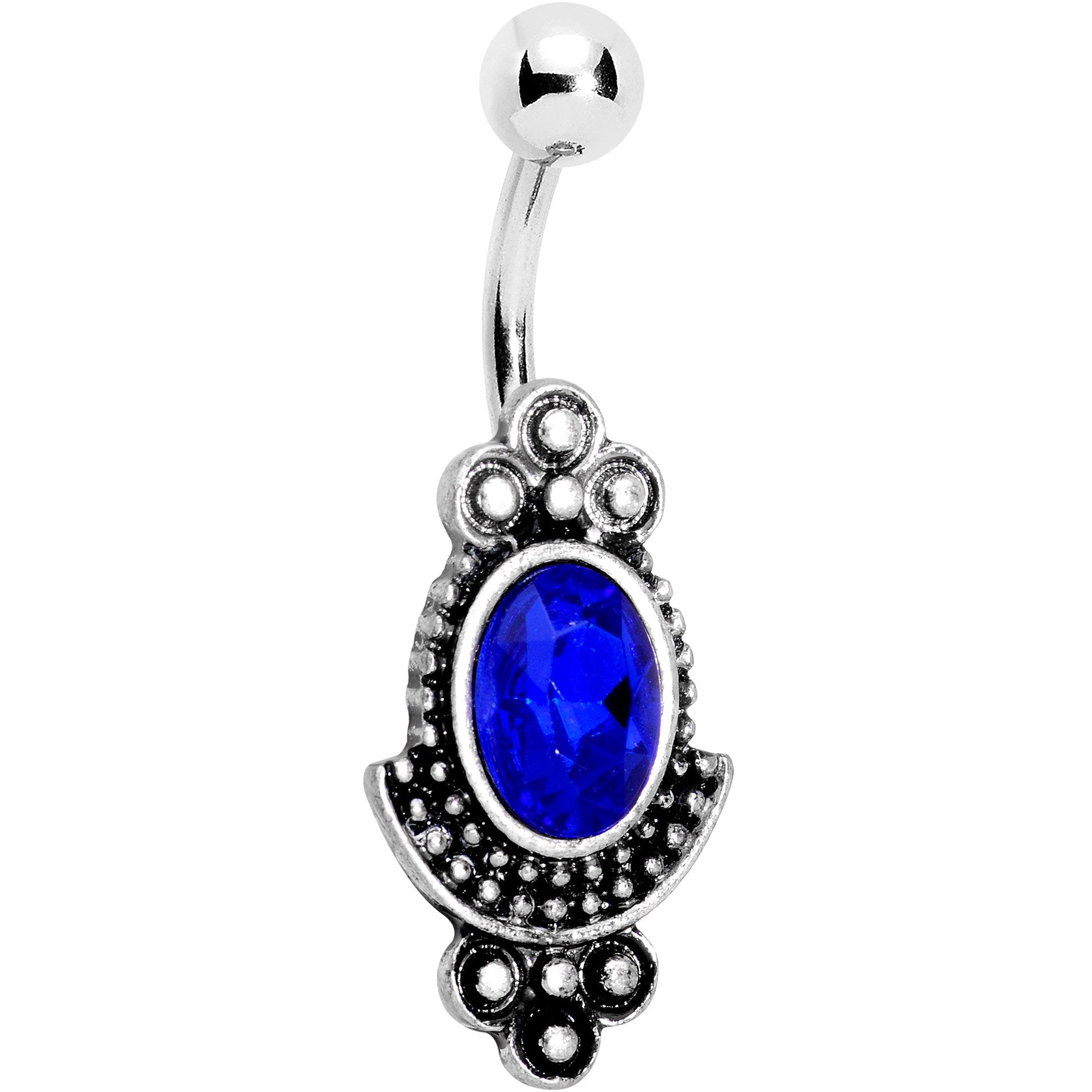 Blue Gem Deep Dive in the Mirror Belly Ring