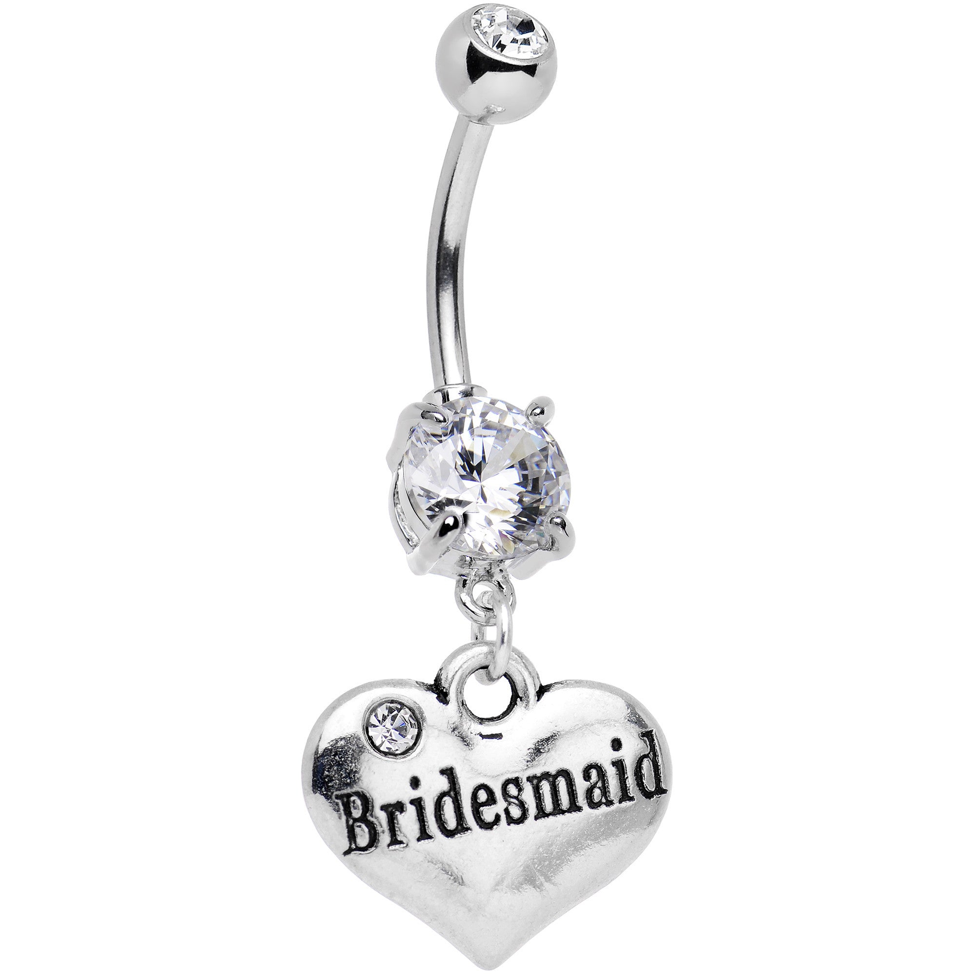 Bridesmaid Wedding Dangle Belly Ring Created with Crystals