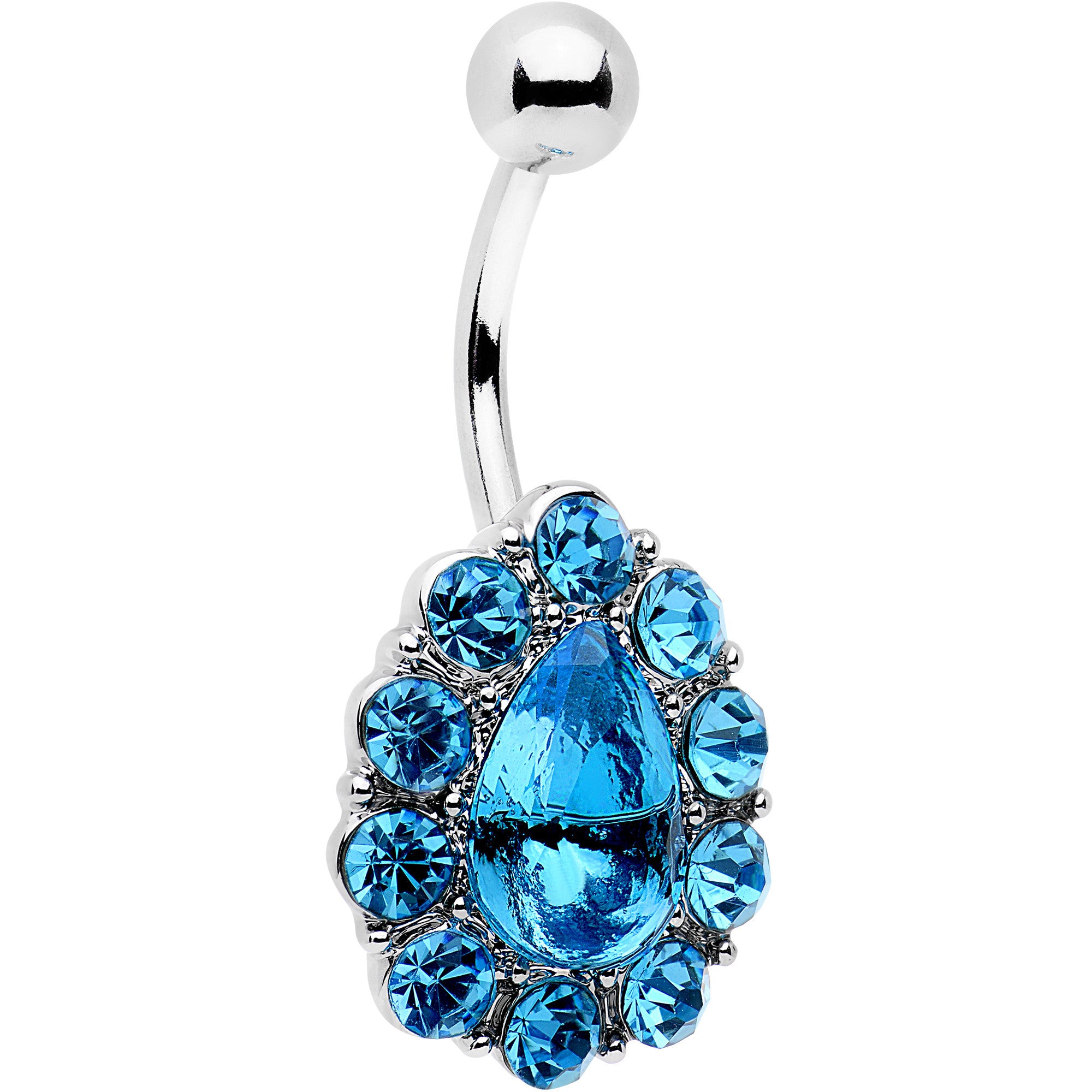 Blue Gem Debutante Drop Belly Ring