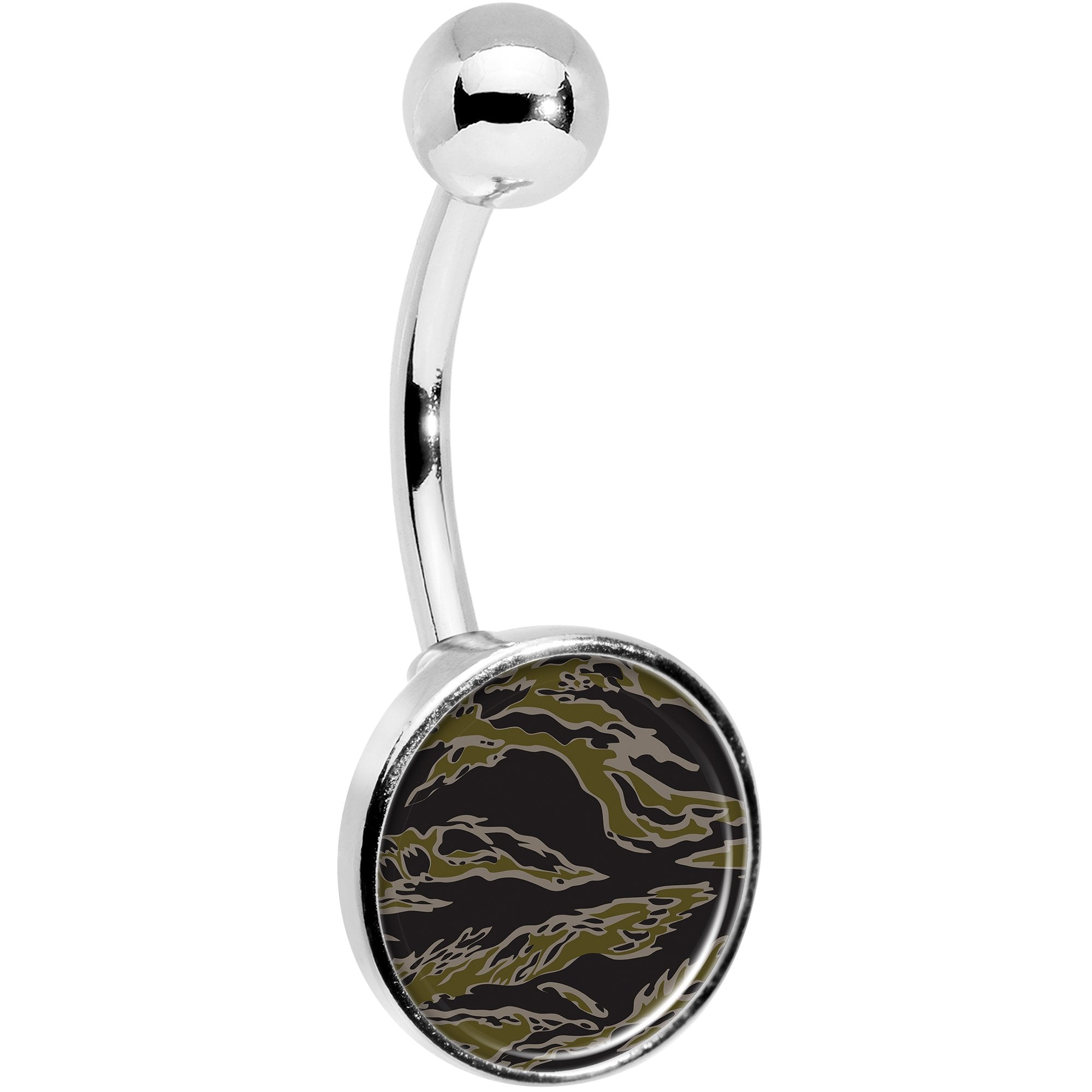 Tiger Camo Print Belly Ring