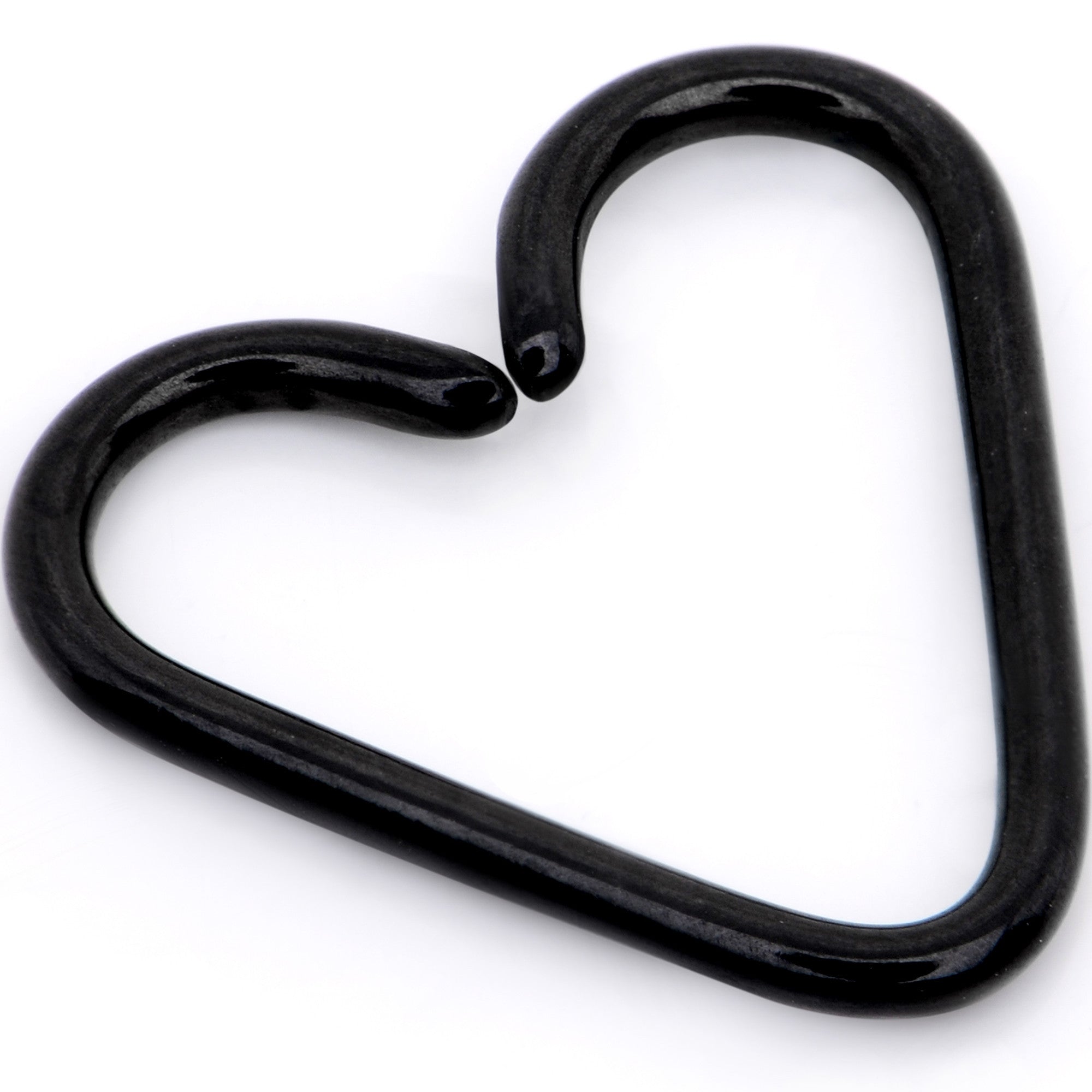 3/8 Annealed Black Anodized Titanium Heart Daith Cartilage Tragus