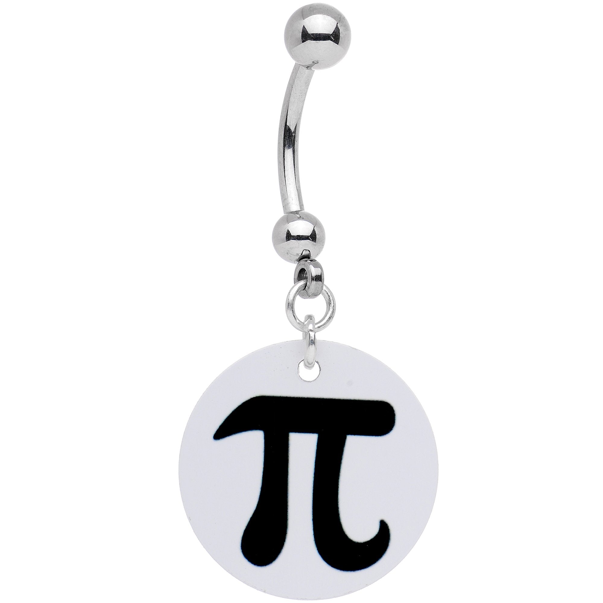 Handcrafted Mathematical Symbol Pi Dangle Belly Ring