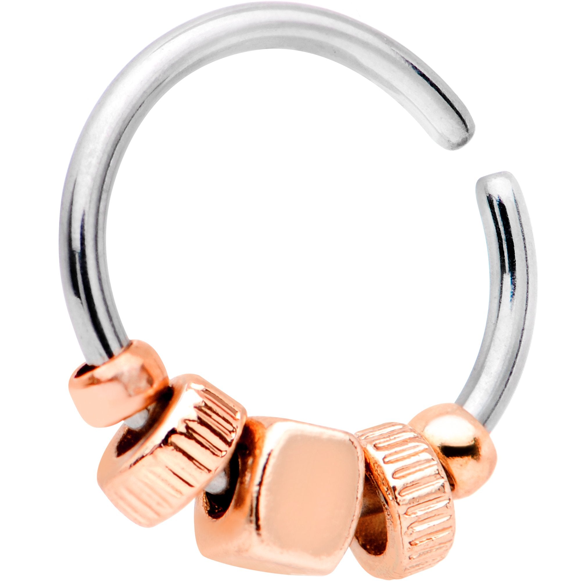 18 Gauge Rose Gold Tone Square Bead Annealed Seamless Circular Ring