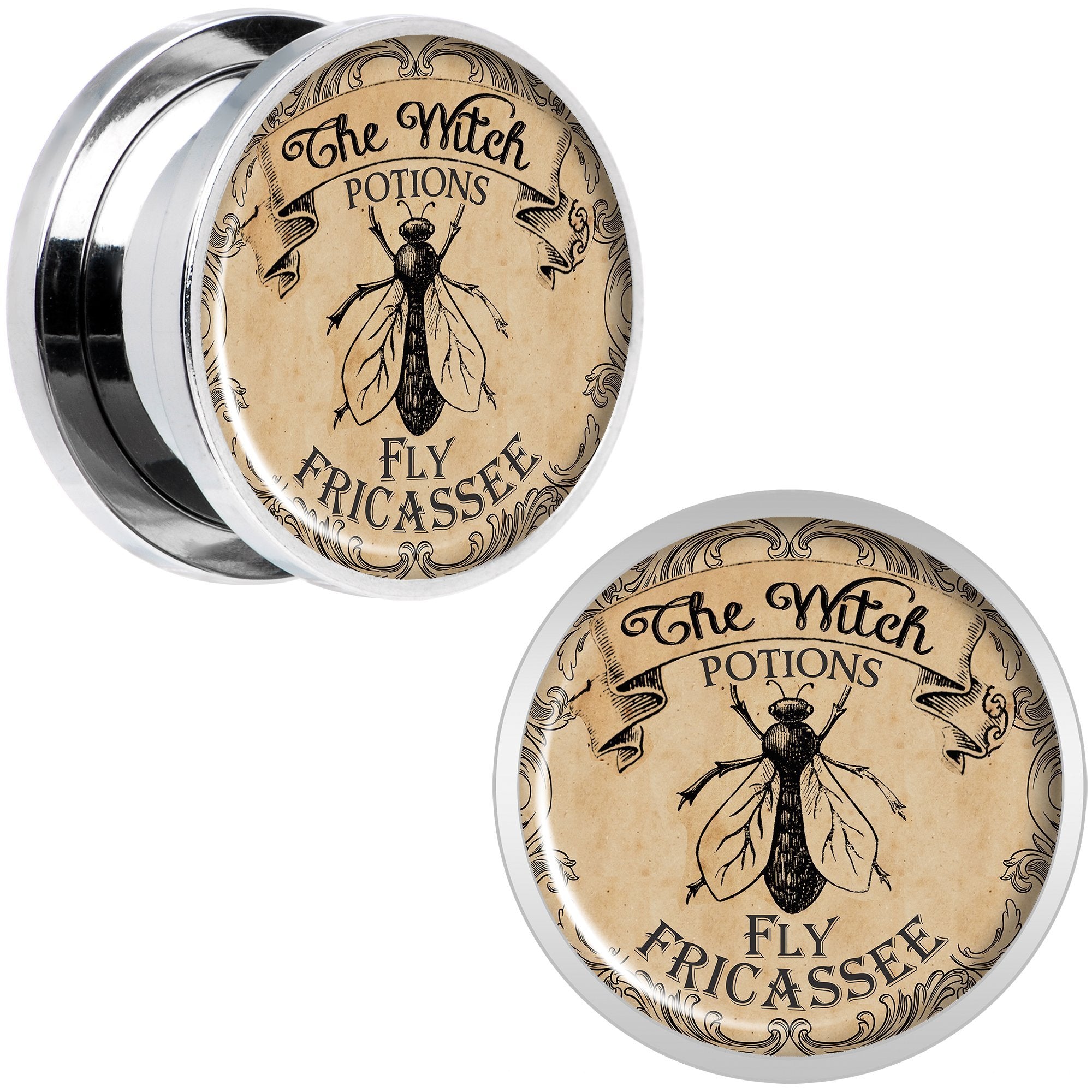 Witches Brew Fly Fricassee Halloween Plug Set  0 Gauge to 20mm