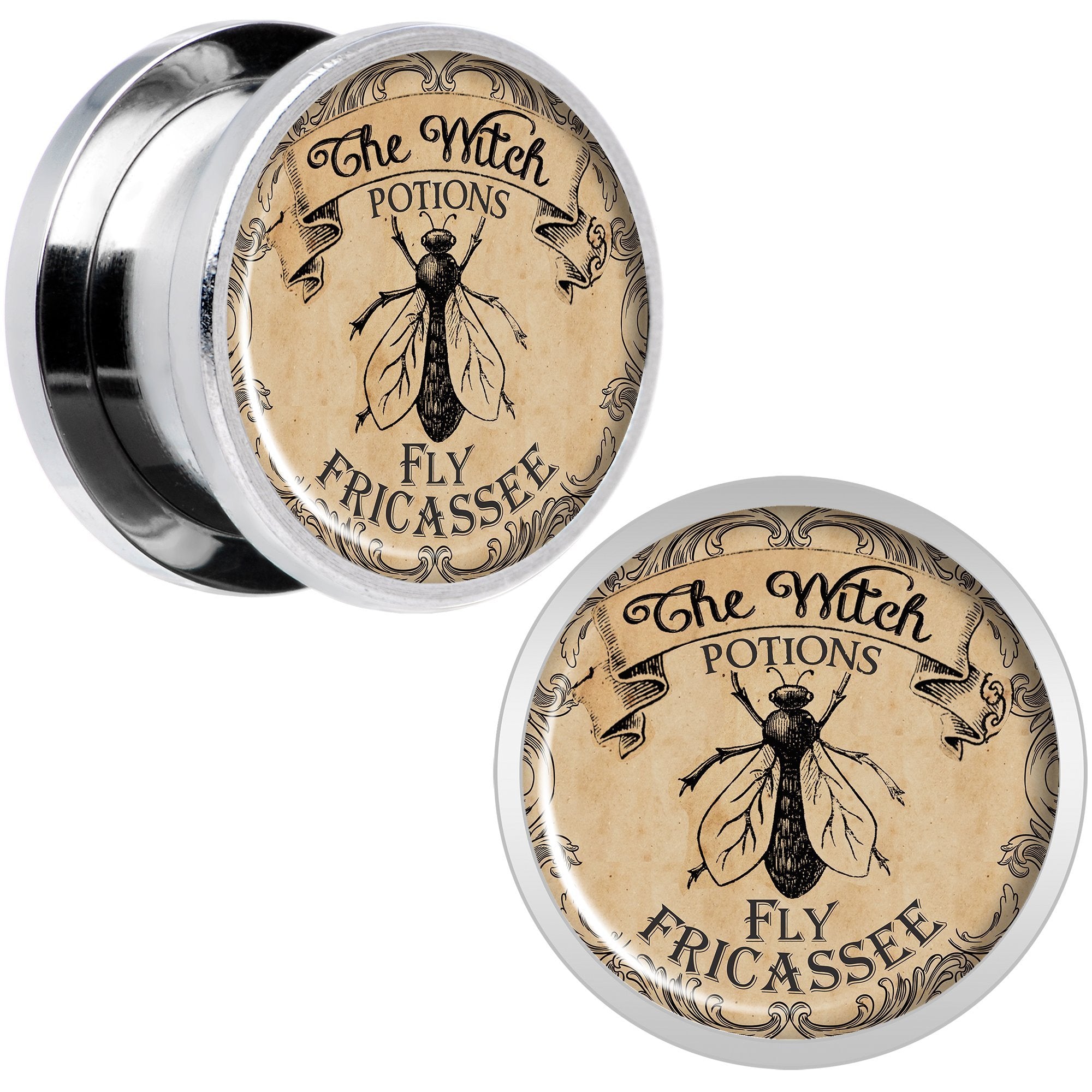 Witches Brew Fly Fricassee Halloween Plug Set  0 Gauge to 20mm