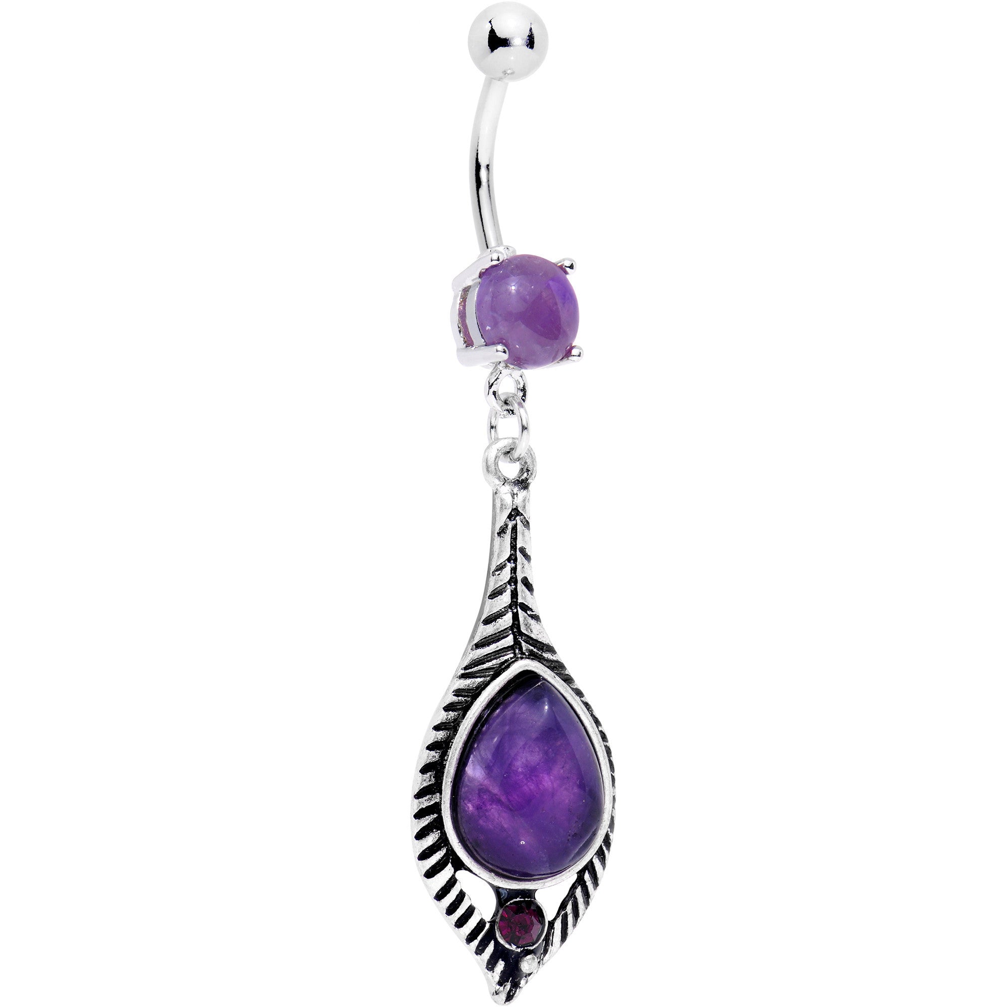 Purple Gem Darling Debutante Drop Dangle Belly Ring