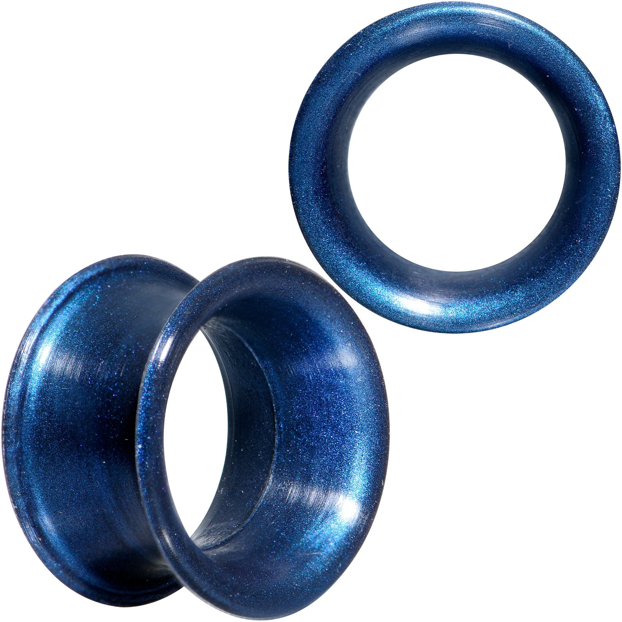 Thin Flexible Blue Silicone Tunnel Plug Set 6mm to 25mm