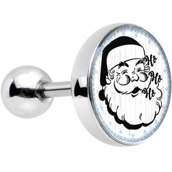 16 Gauge 1/4 Christmas Retro Santa Ho Ho Ho Tragus Cartilage Earring