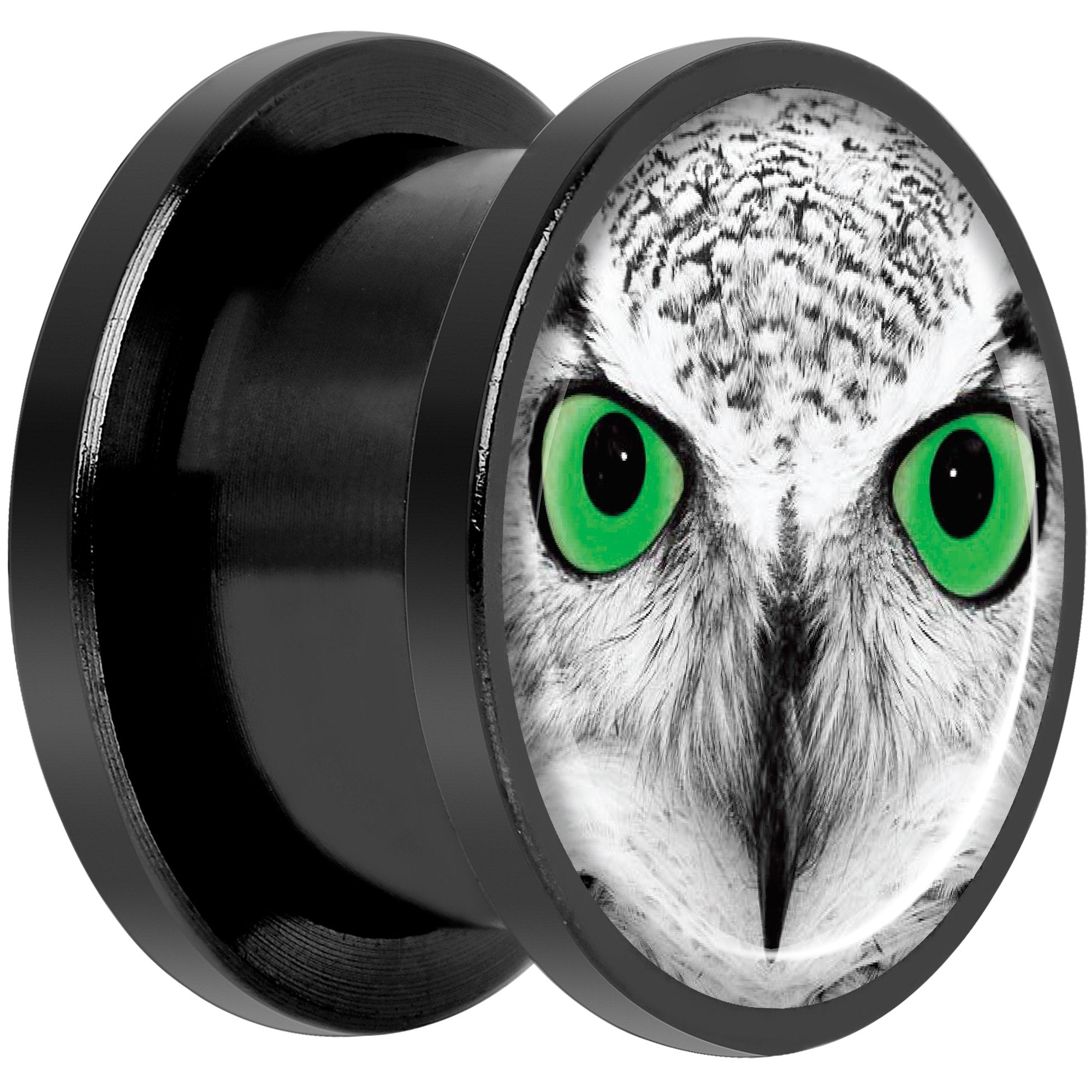 Black White Owl Black Anodized Screw Fit Plug Set 9/16