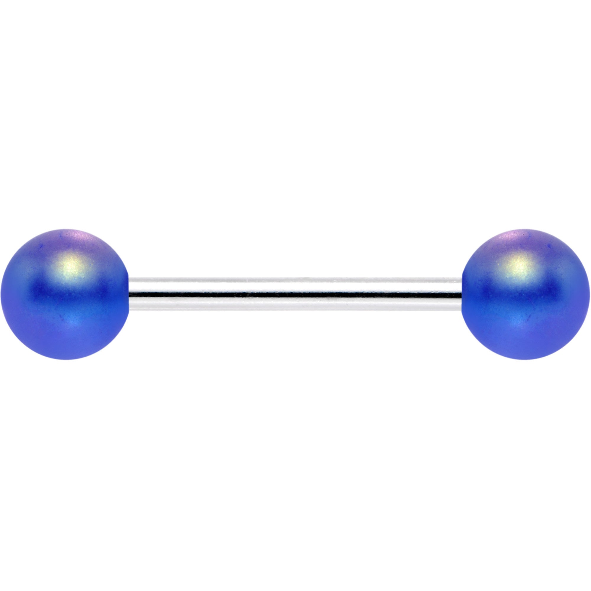 Matte Iridescent Blue 6mm Acrylic Ball Barbell Tongue Ring